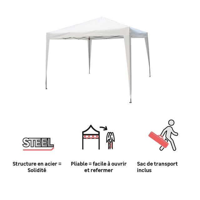 Tente Eori en acier 295x295cm blanche
