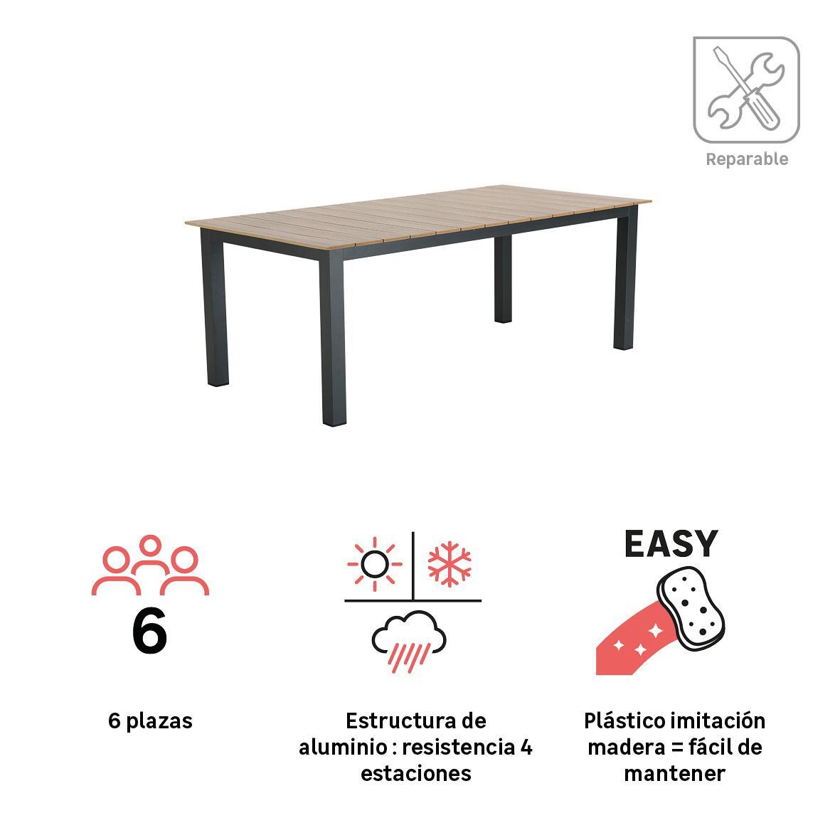 Mesa de jantar 200X100CM Clara Naterial - 10