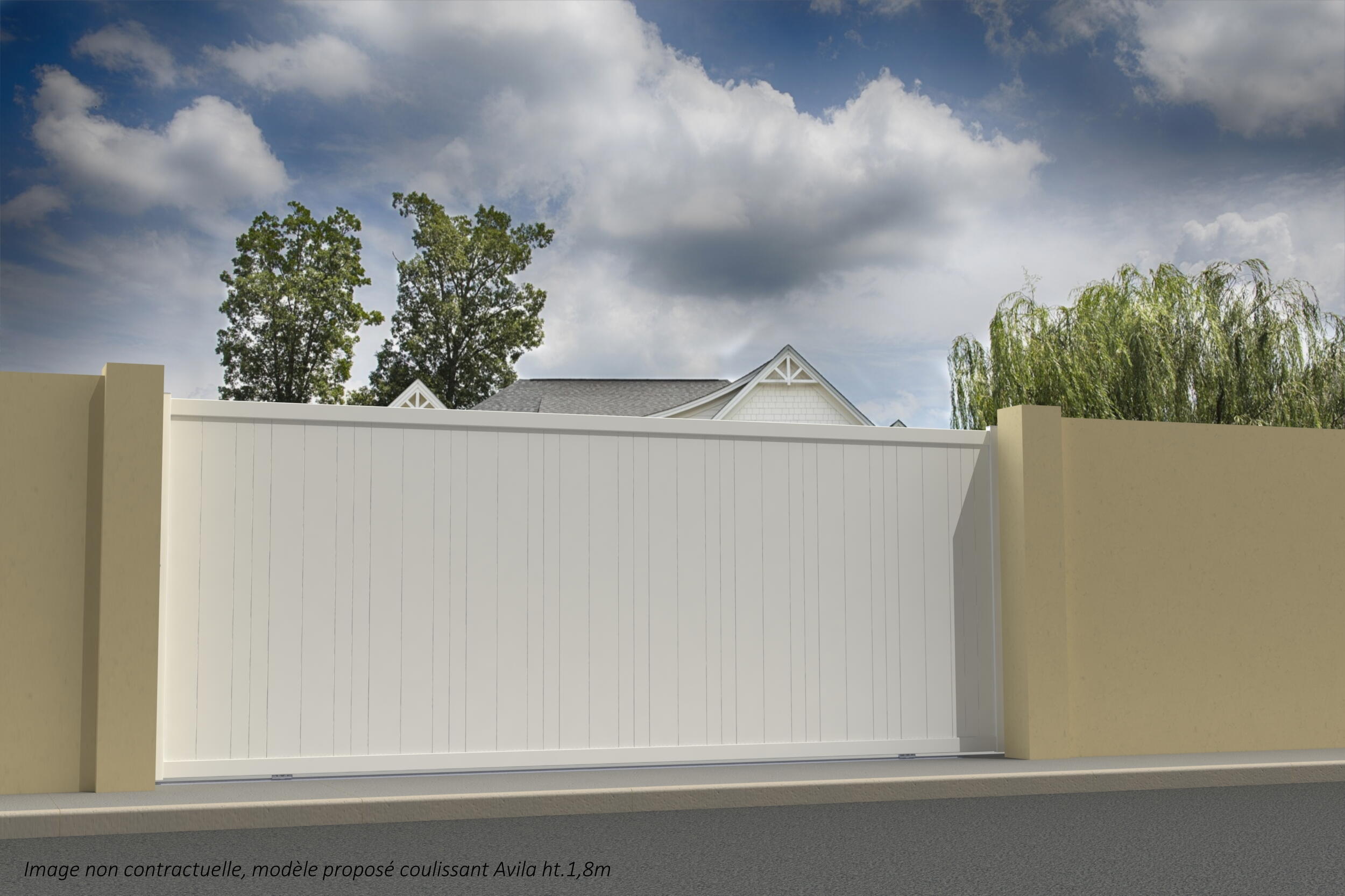 Coulissant aluminium AZAGRA ouvr.droit blanc 9016 ROY l.457xH.180cm ...