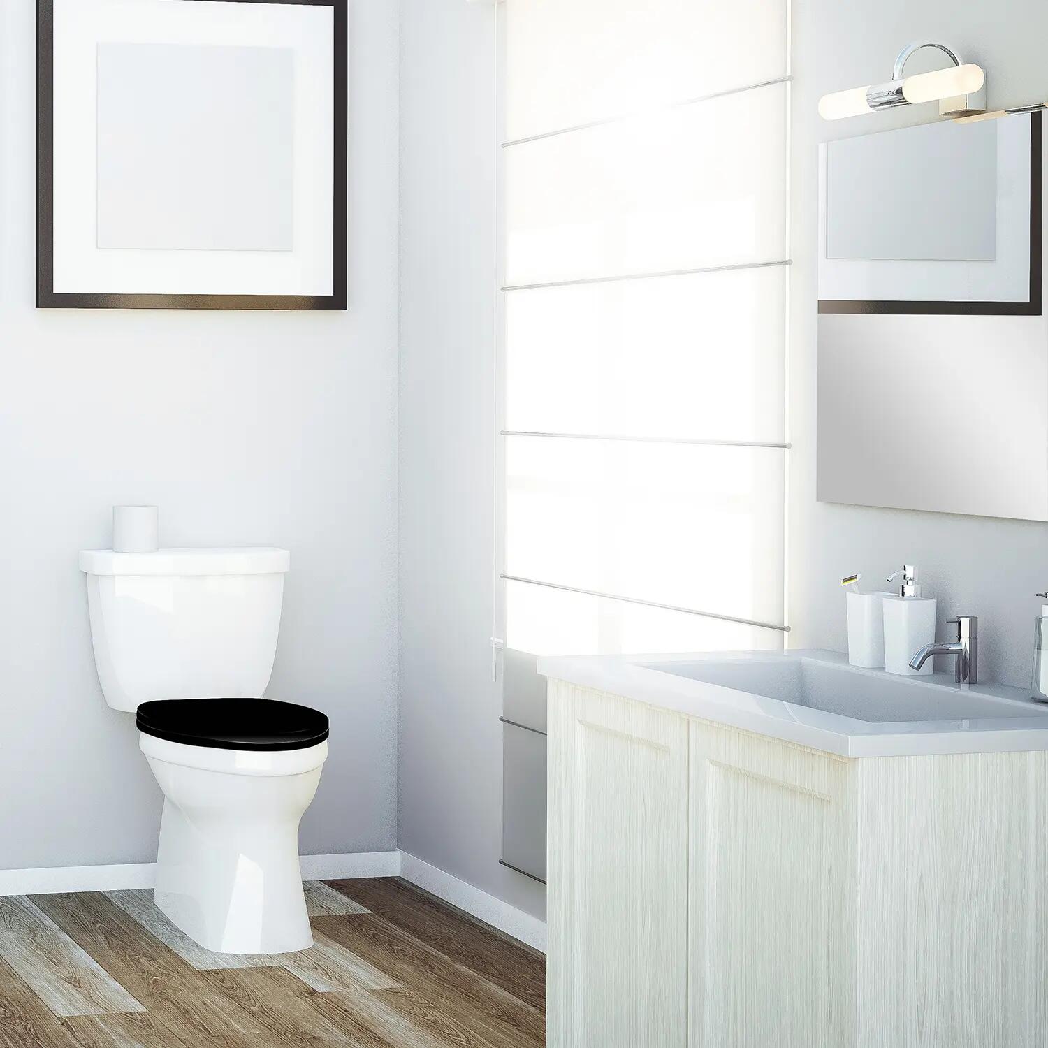 Copriwater Oscar a d universale GEDY sganciabile in polipropilene nero matt - 2