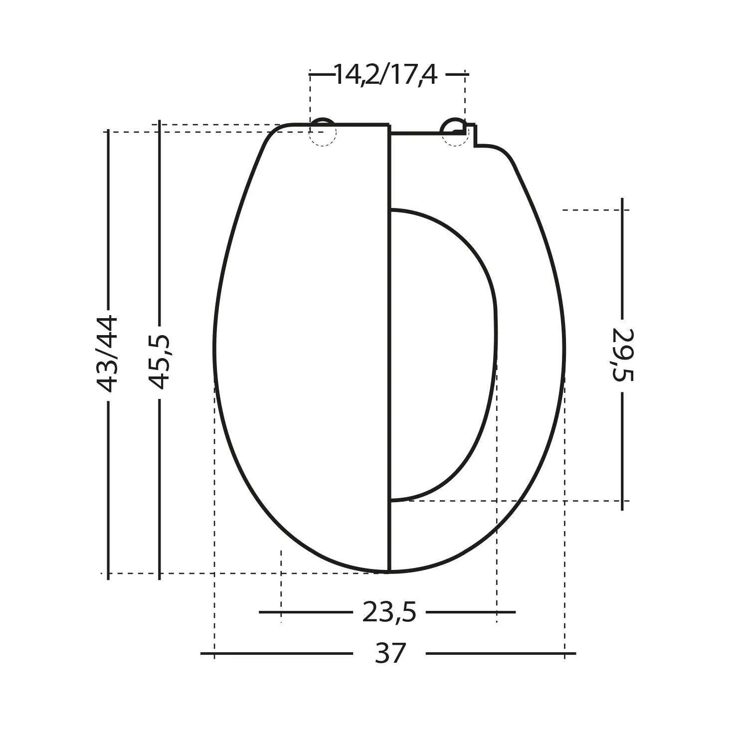 Copriwater Oscar a d universale GEDY sganciabile in polipropilene nero matt - 3