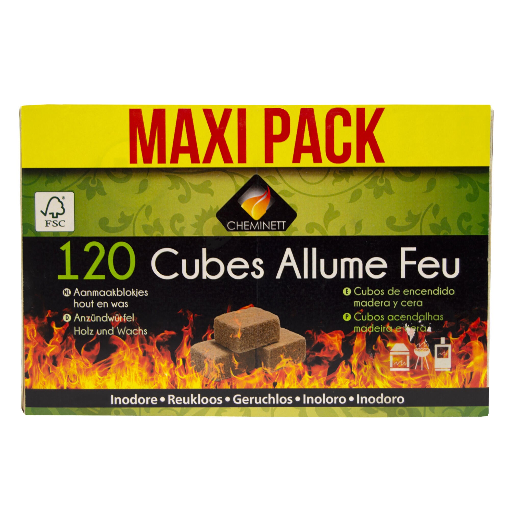 Cubos de encendido ecológico CHEMINETT MAXIPACK 120 unidades 100% Naturales - 4