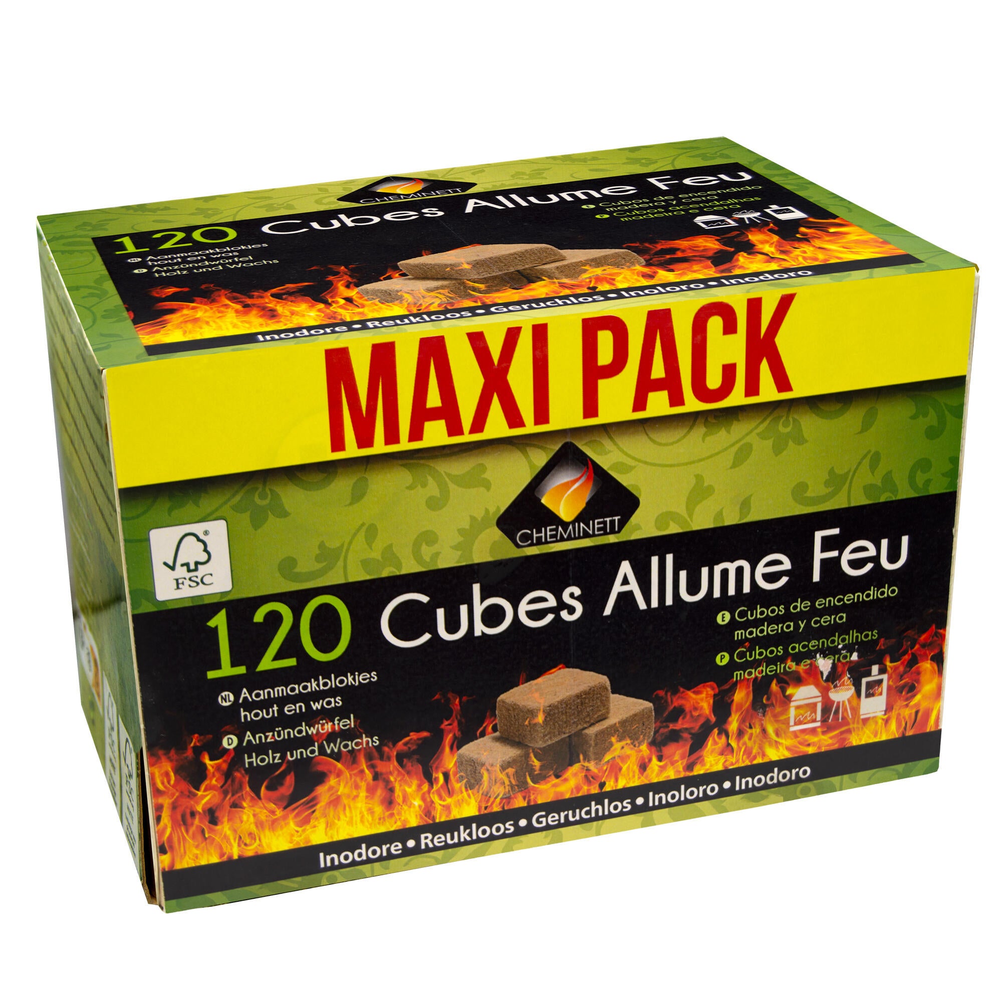 Cubos de encendido ecológico CHEMINETT MAXIPACK 120 unidades 100% Naturales - 3