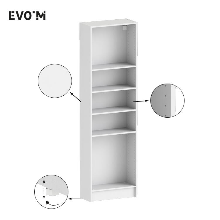 Caisson + 4 tablettes SPACEO Evo'M Blanc H.204,8 L.60 P.28 cm - 3