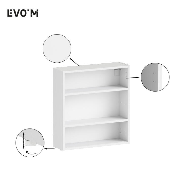 Bibliothèque +2 tablettes incluses SPACEO Evo'M Blanc H.64 X L.60 X P.18cm - 3