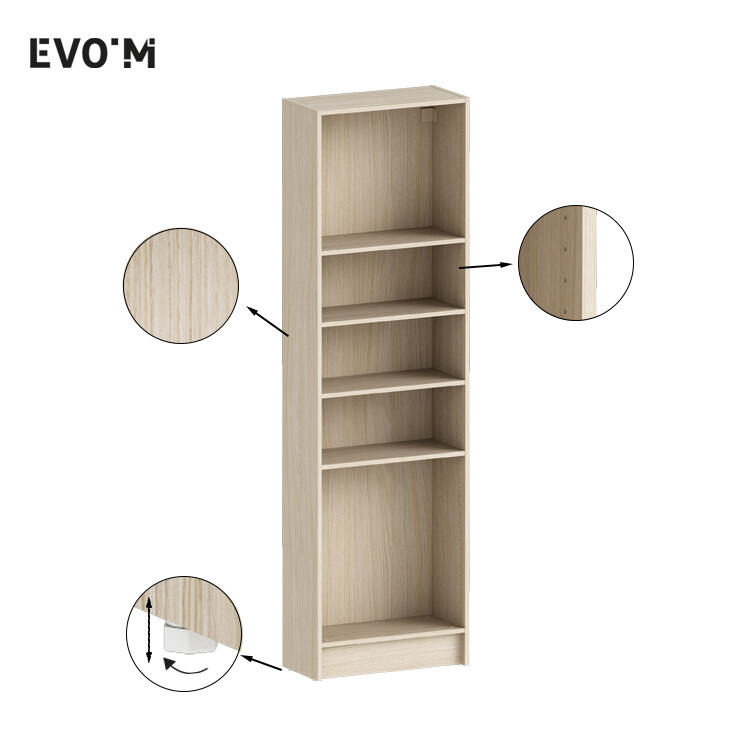 Caisson + 4 tablettes SPACEO Evo'M effet Chêne H.204,8 L.60 P.28 cm - 3