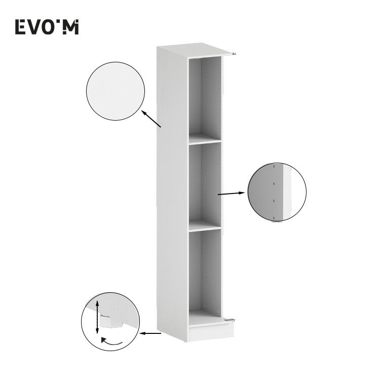 Caisson d'angle gauche + 2 tablettes SPACEO Evo'M Blanc H.230,4 X L.40 X P.54 cm - 3