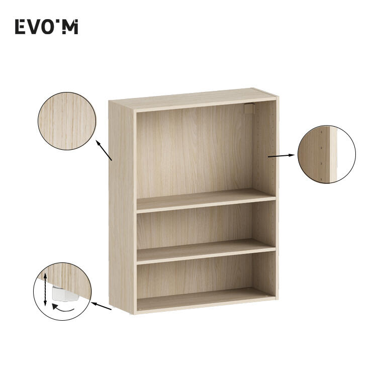 Caisson + 2 tablettes SPACEO Evo'M effet Chêne H.102,4 X L.80 P.28 cm - 4