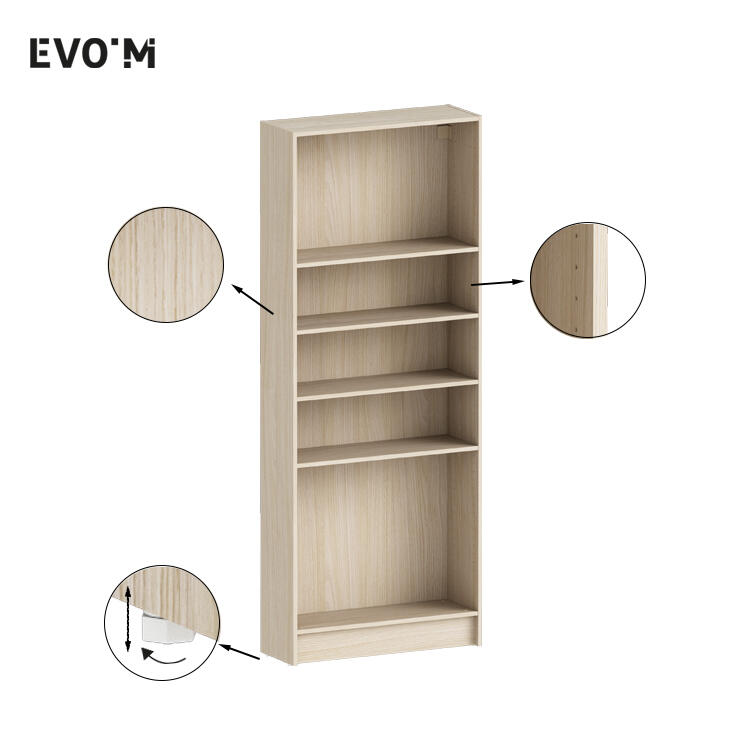 Caisson + 4 tablettes SPACEO Evo'M effet Chêne H.204,8 L.80 P.28 cm - 3