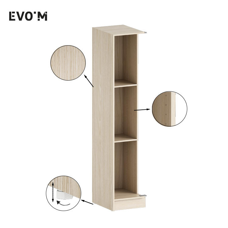 Caisson d'angle gauche + 2 tablettes Evo'M effet Chêne H.204,8 X L.40 X P.54 cm - 5