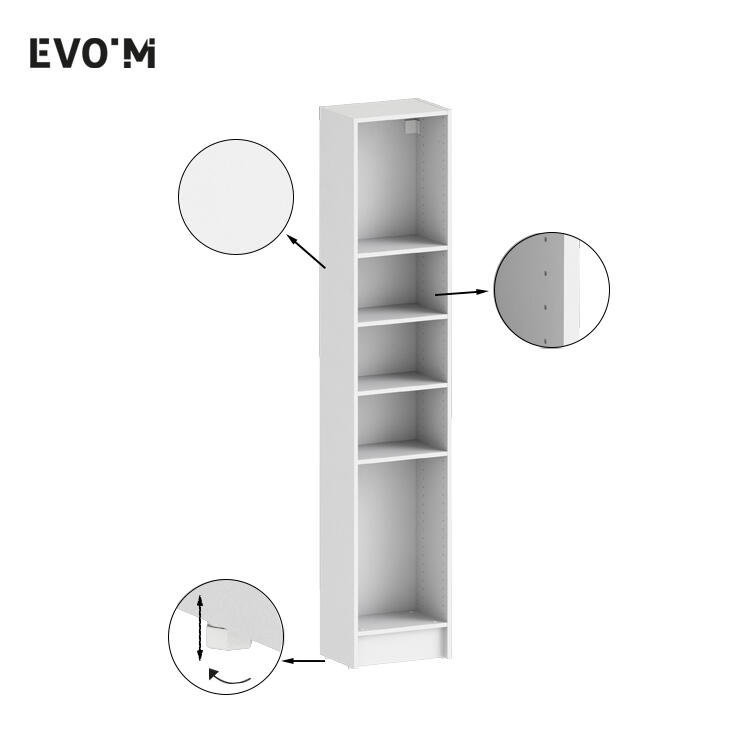 Caisson + 4 tablettes SPACEO Evo'M Blanc H.204,8 L.40 P.28 cm - 3