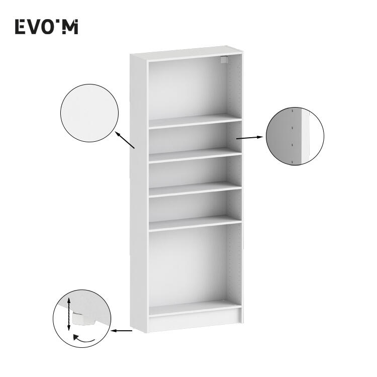 Caisson + 4 tablettes SPACEO Evo'M Blanc H.204,8 L.80 P.28 cm - 3