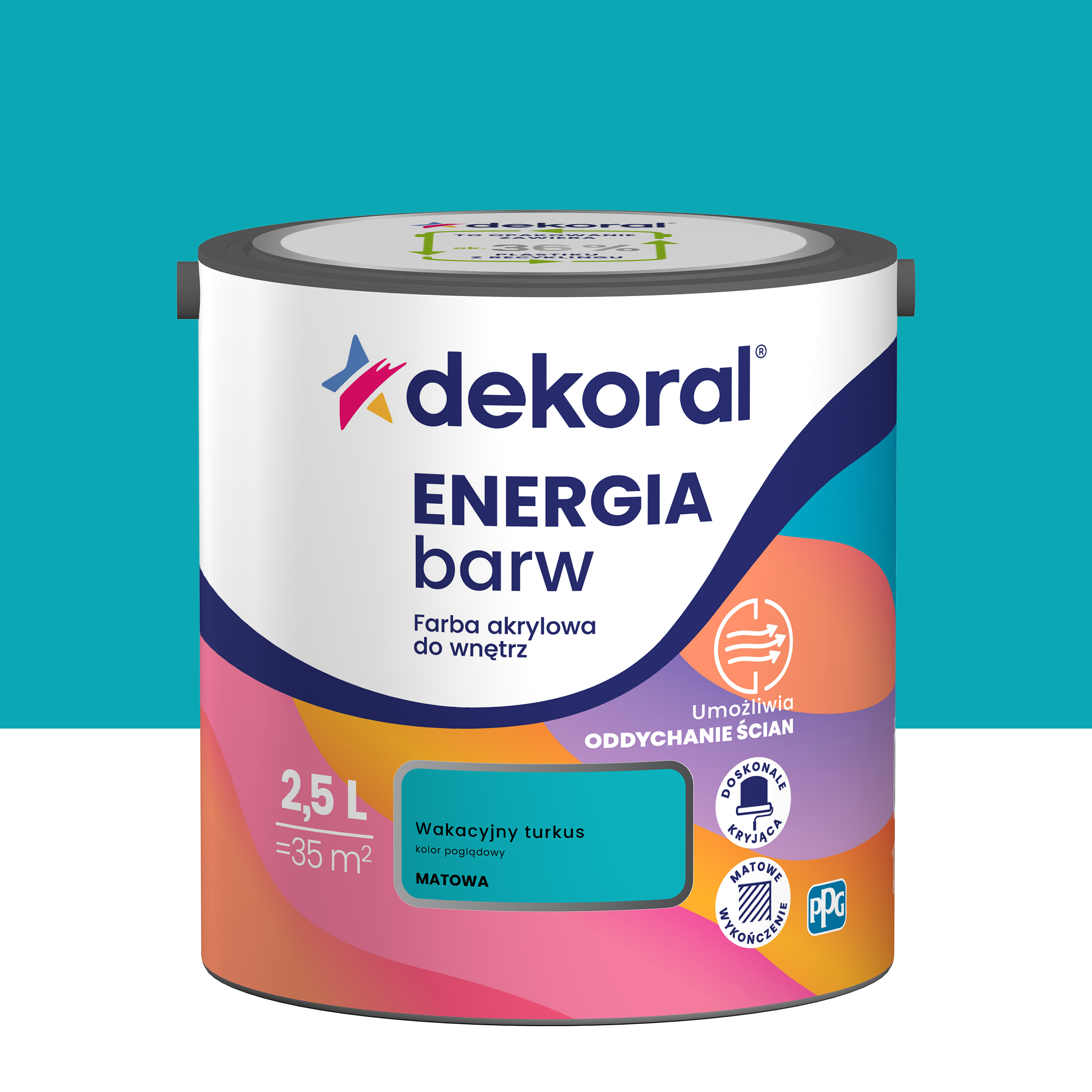 Farba Dekoral Energia Barw Wakacyjny turkus 2.5 l