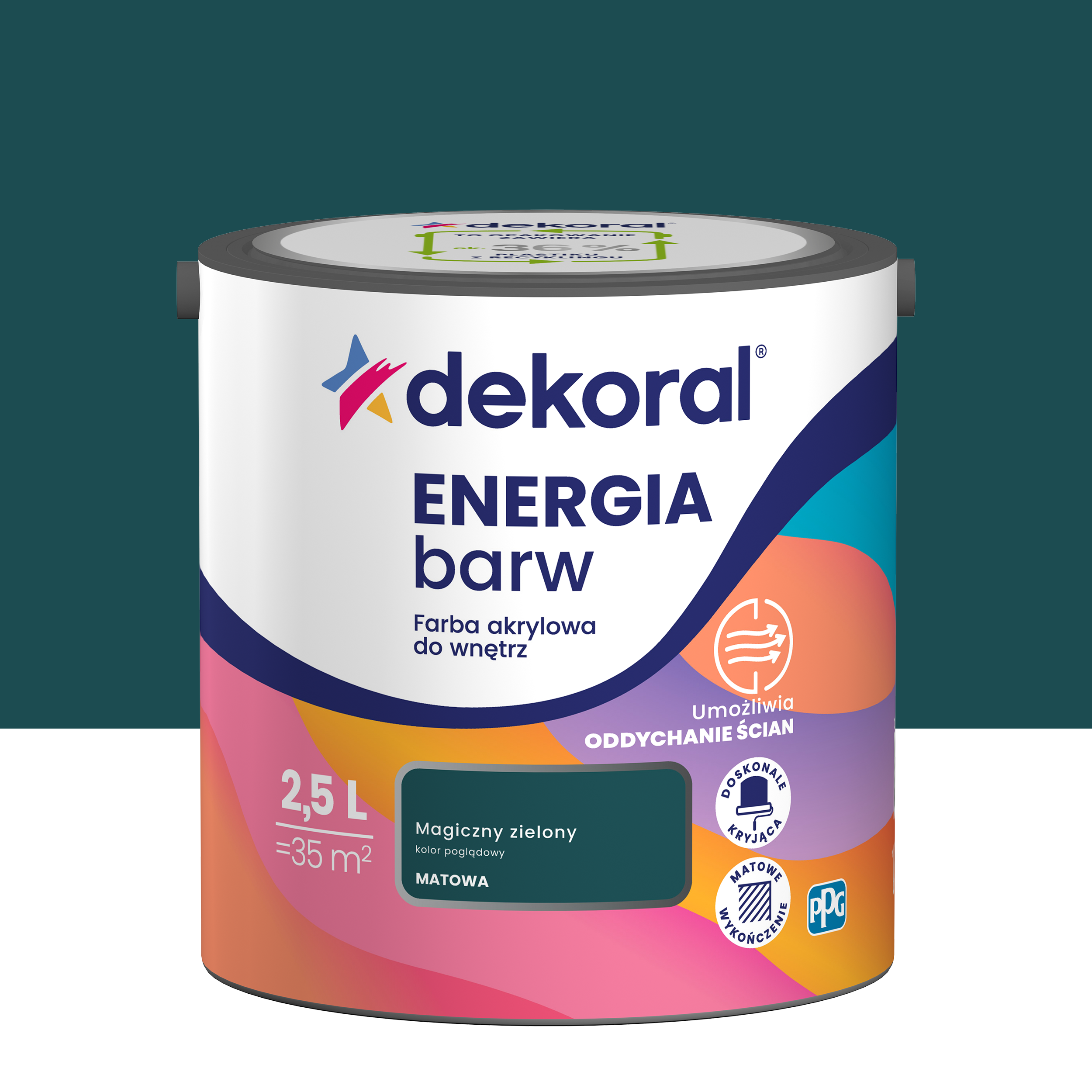 Farba Dekoral Energia Barw Magiczny zielony 2.5 l