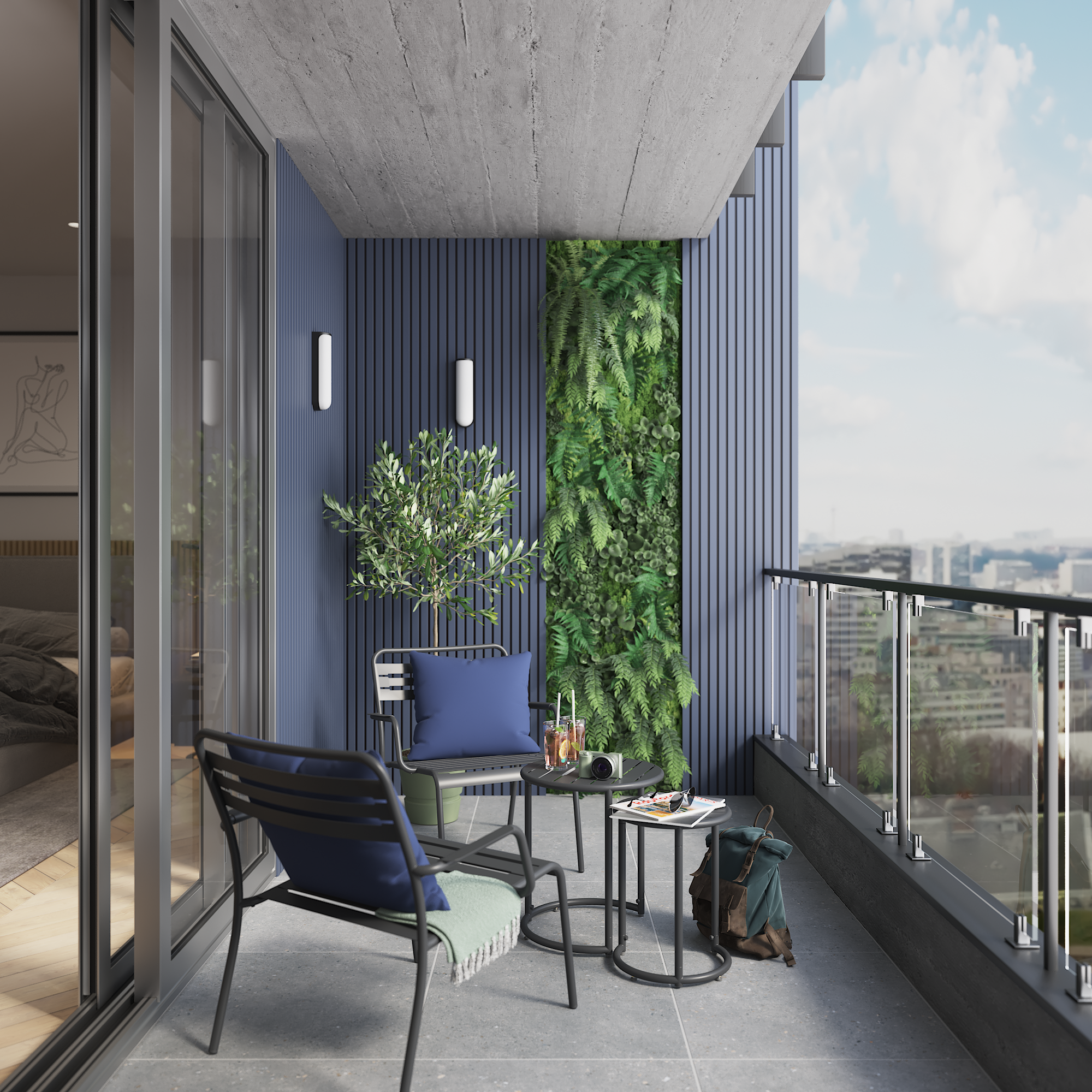 Conjunto de jardín naterial café ii de acero antracita para 2 personas