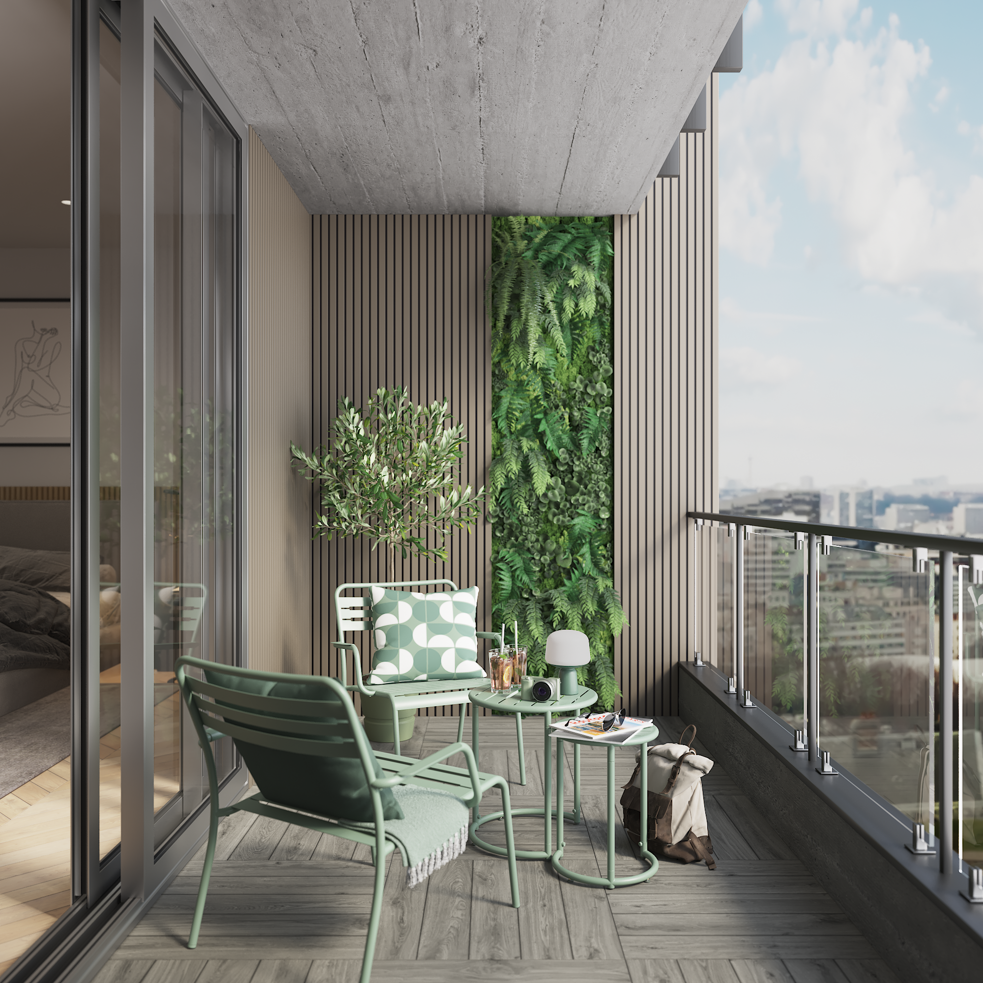 Fotel ogrodowy Cafe II stalowy zielony - 7