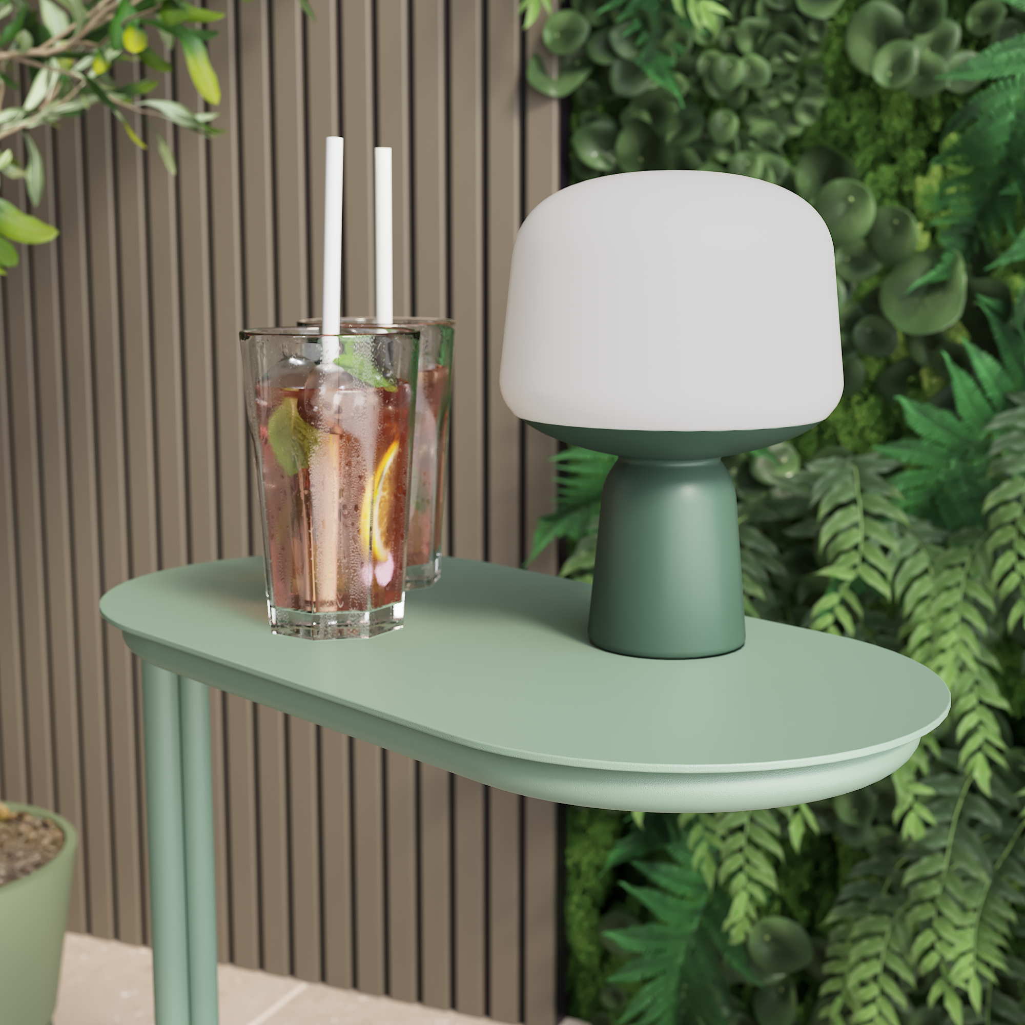 Tabella finale in acciaio con piano in metallo verde 49x22cm - 6