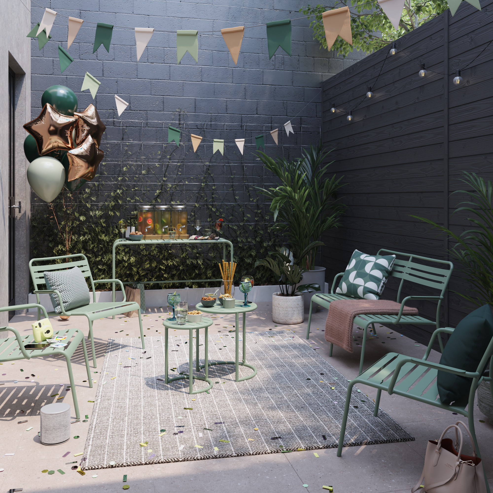 Fotel ogrodowy Cafe II stalowy zielony - 6