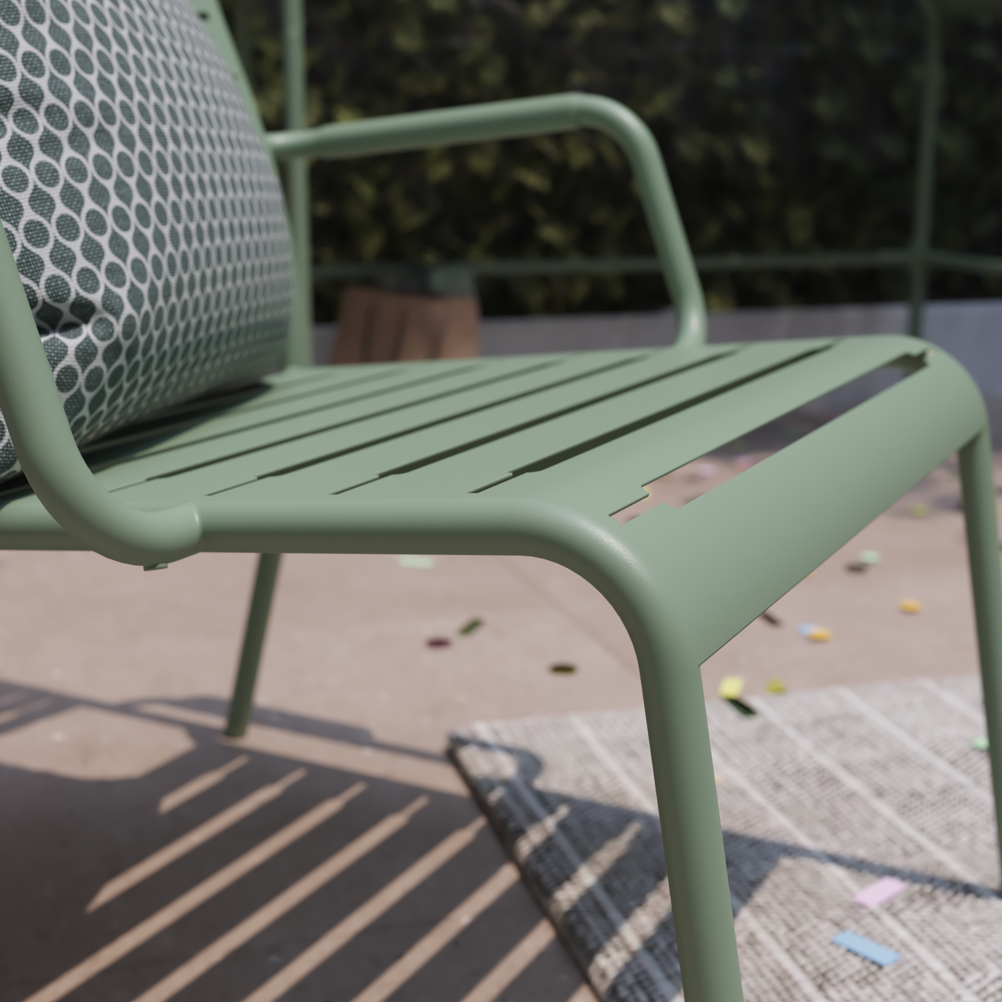 Fotel ogrodowy Cafe II stalowy zielony - 12