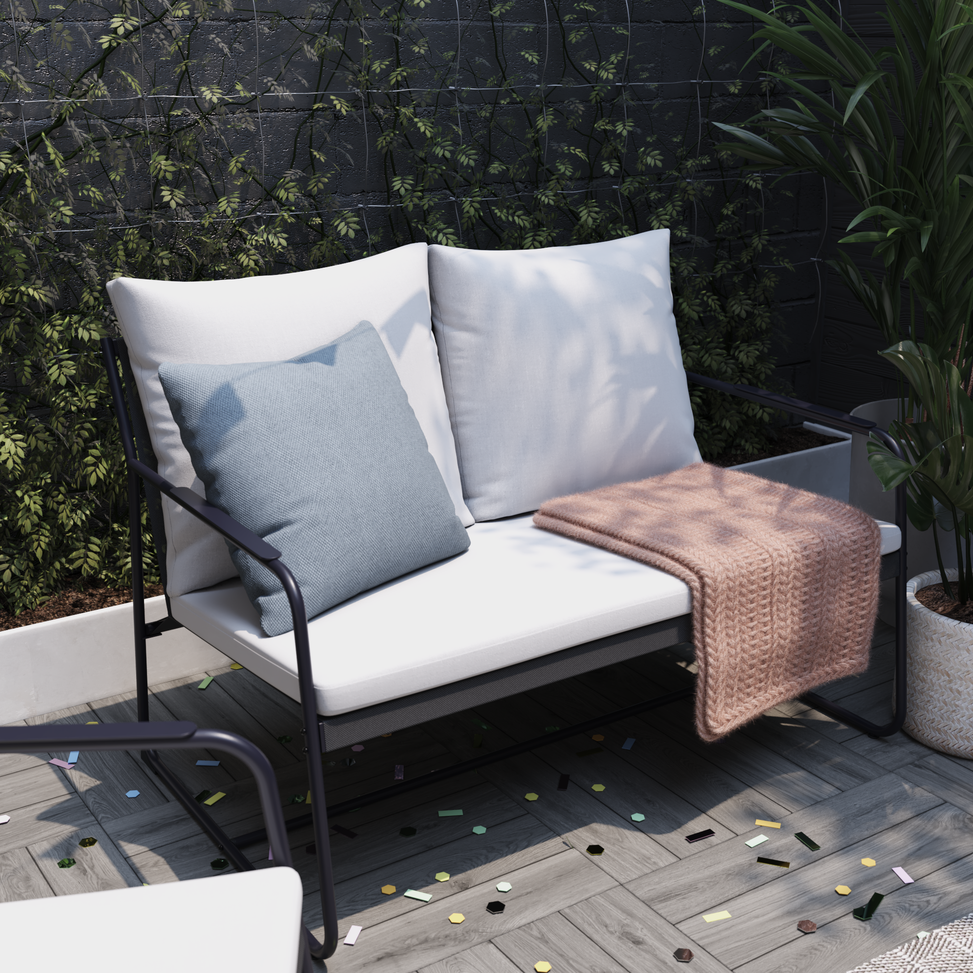 Salon bas en acier Fino NATERIAL, 4 personnes - 9