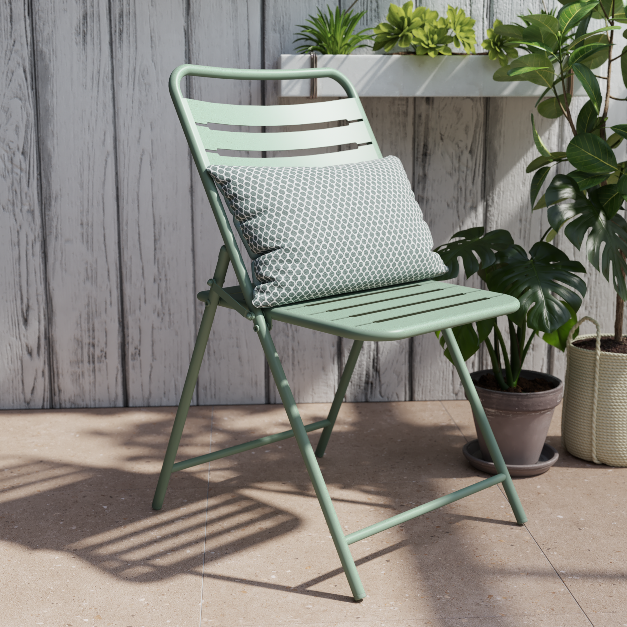 Conjunto 2 cadeiras refeição para varanda verde Cafe II - 6