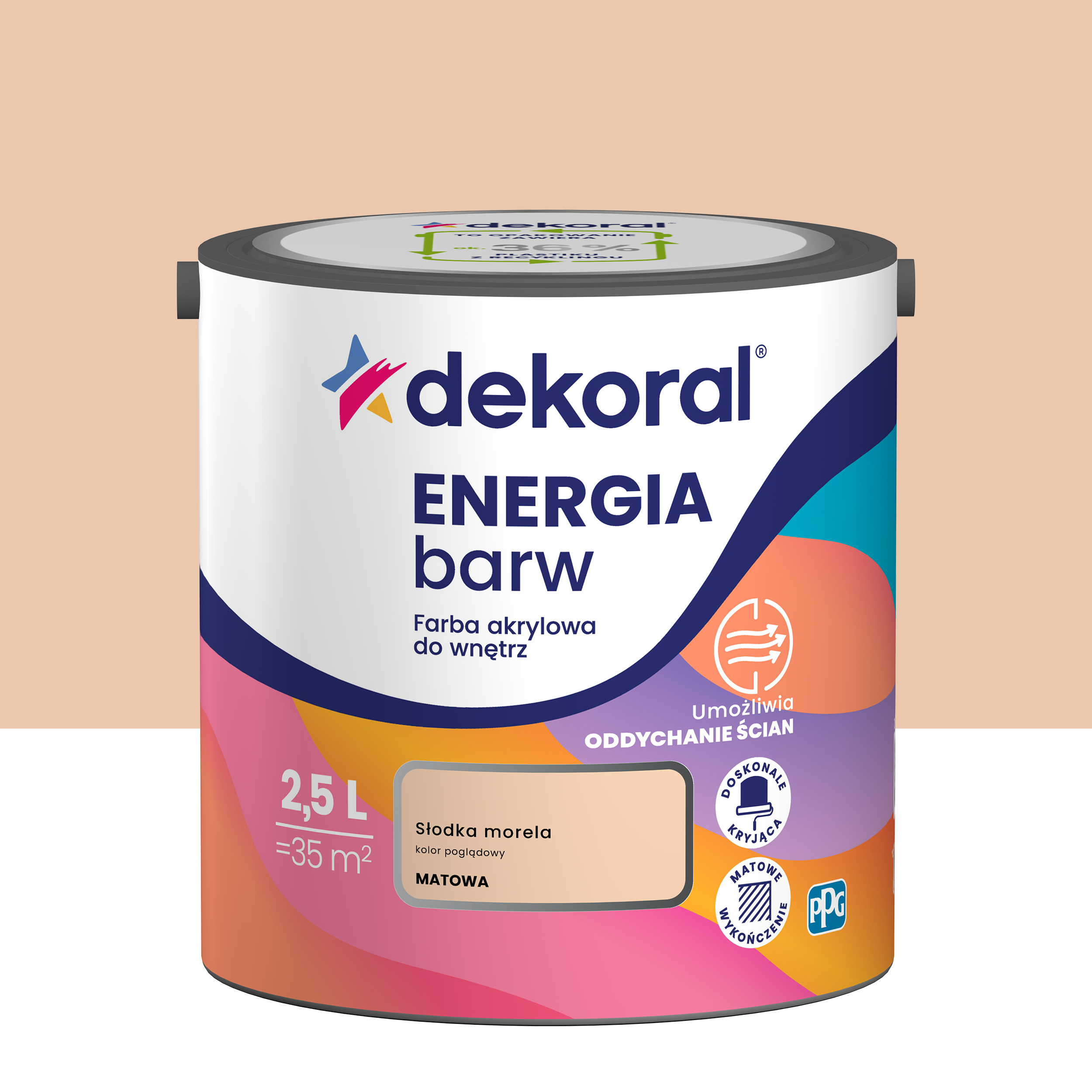 Farba Dekoral Energia Barw Słodka morela 2.5 l
