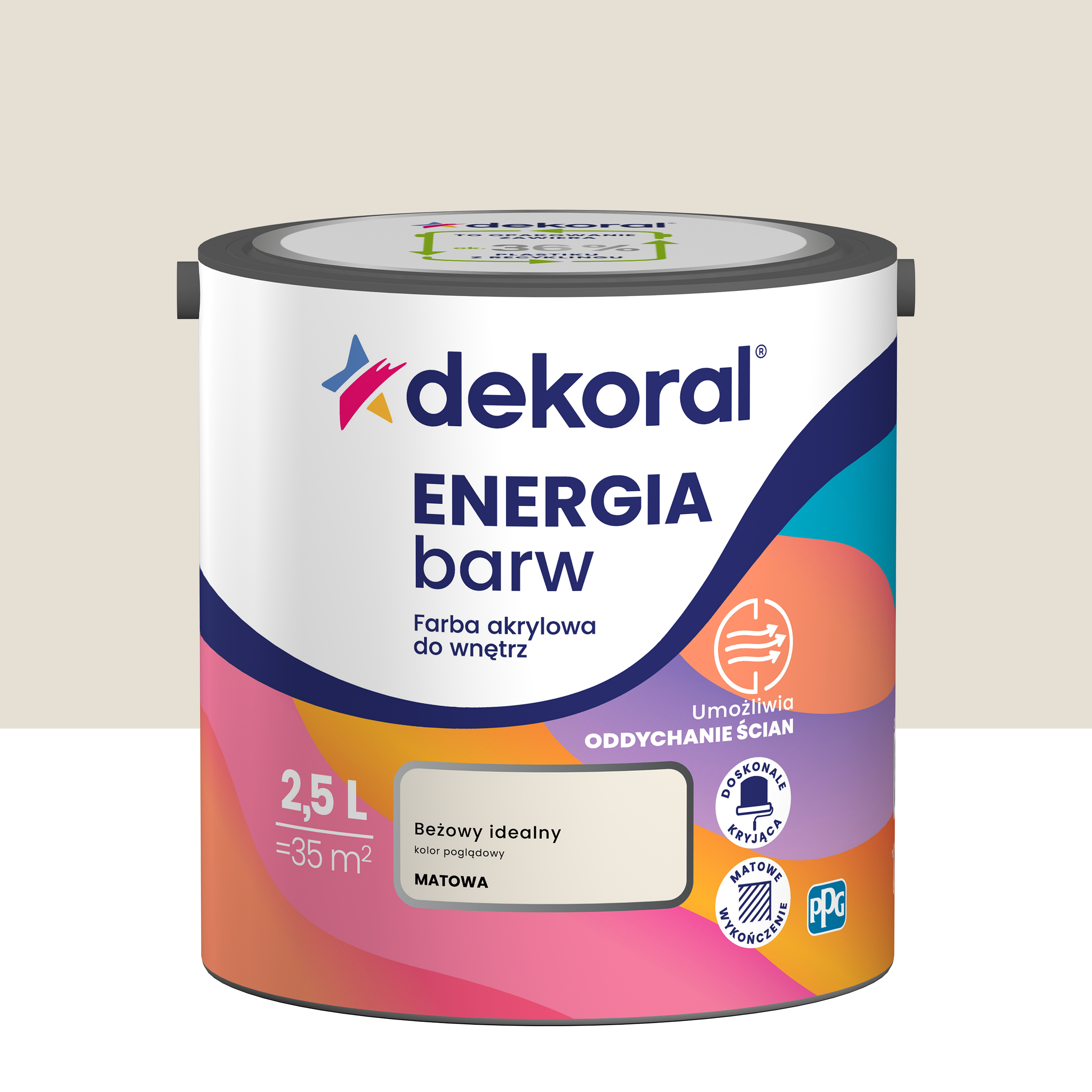 Farba Dekoral Energia Barw Beżowy idealny 2.5 l