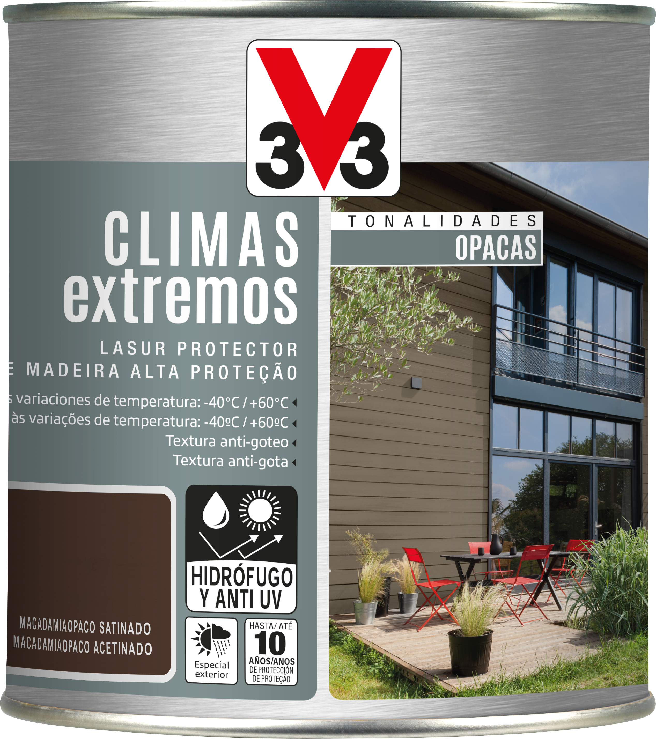 Protector exterior opaco climas extremos v33 satinado 750ml macadamia