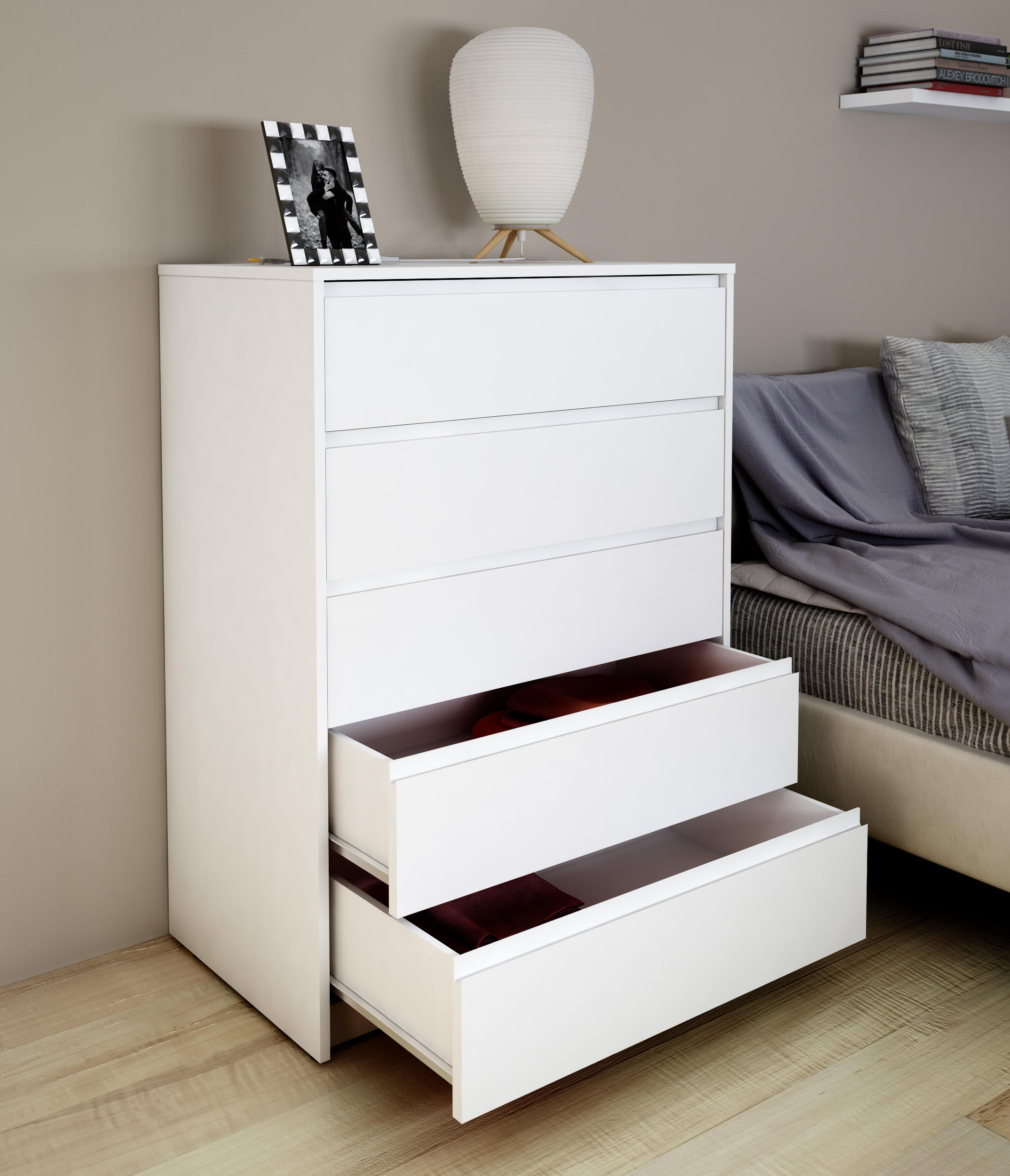 Cómoda 5 GAVETAS 109X80X48CM BRANCO - 5