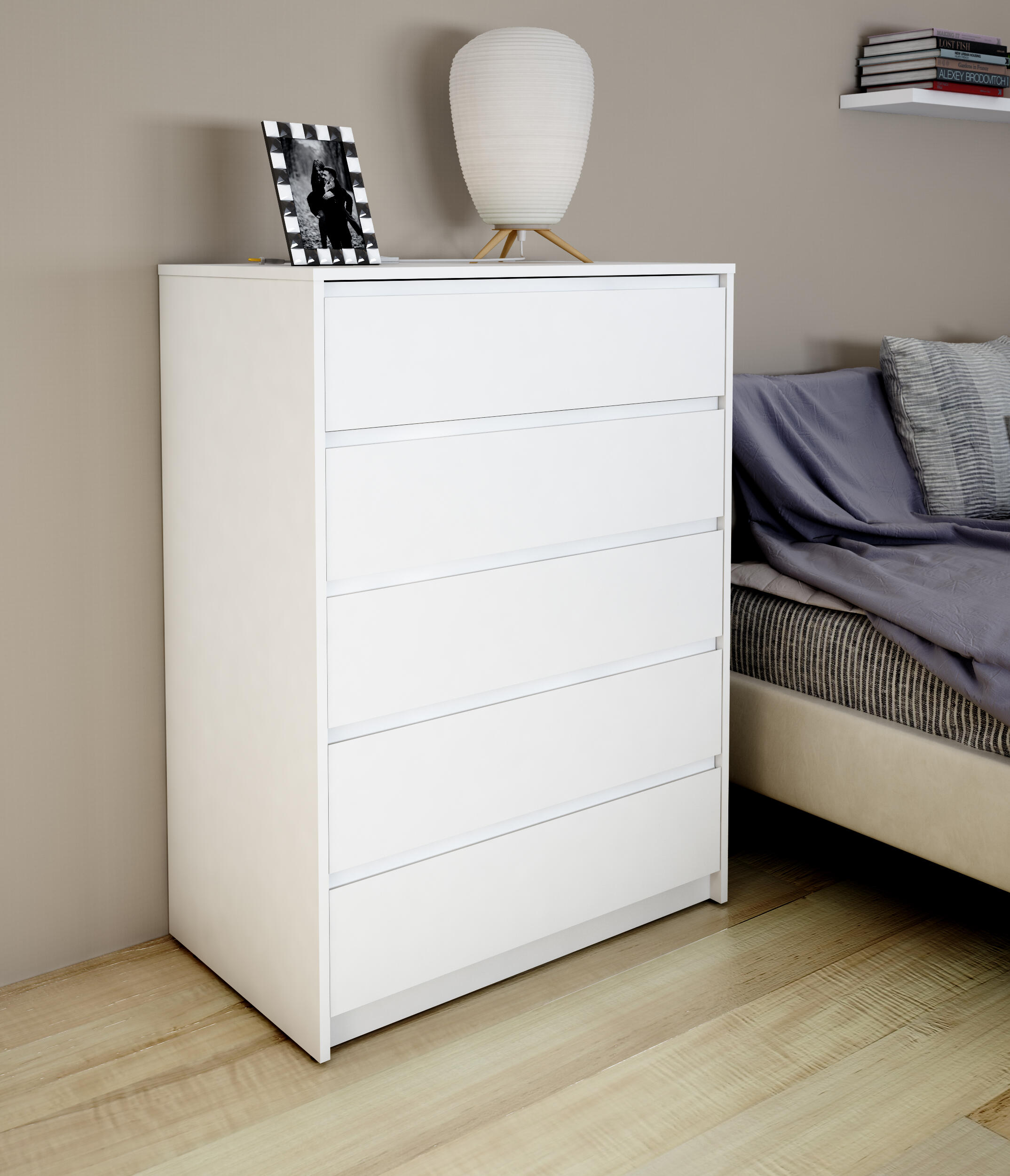 Cómoda 5 GAVETAS 109X80X48CM BRANCO - 4