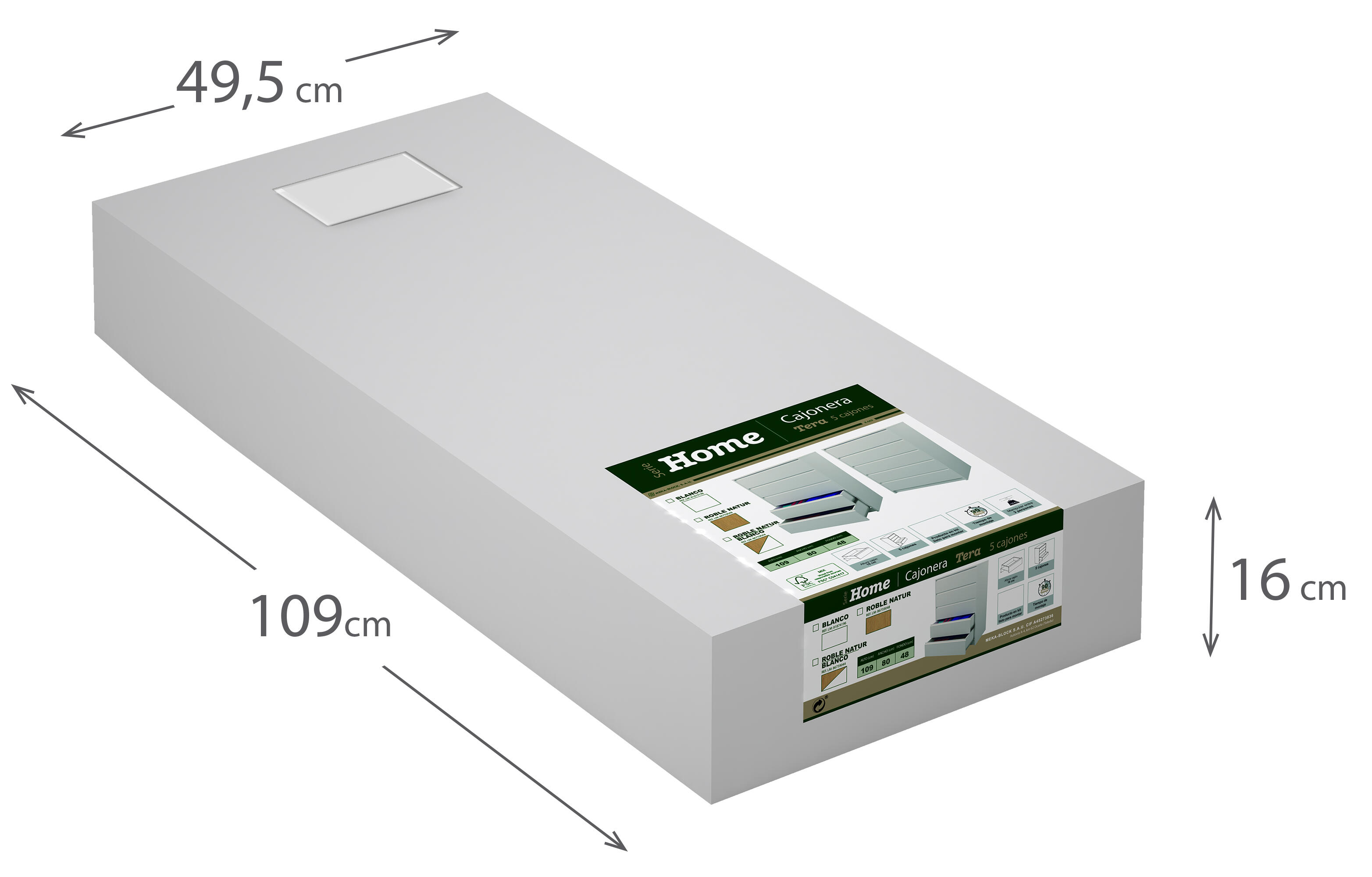 Cómoda 5 GAVETAS 109X80X48CM BRANCO - 11
