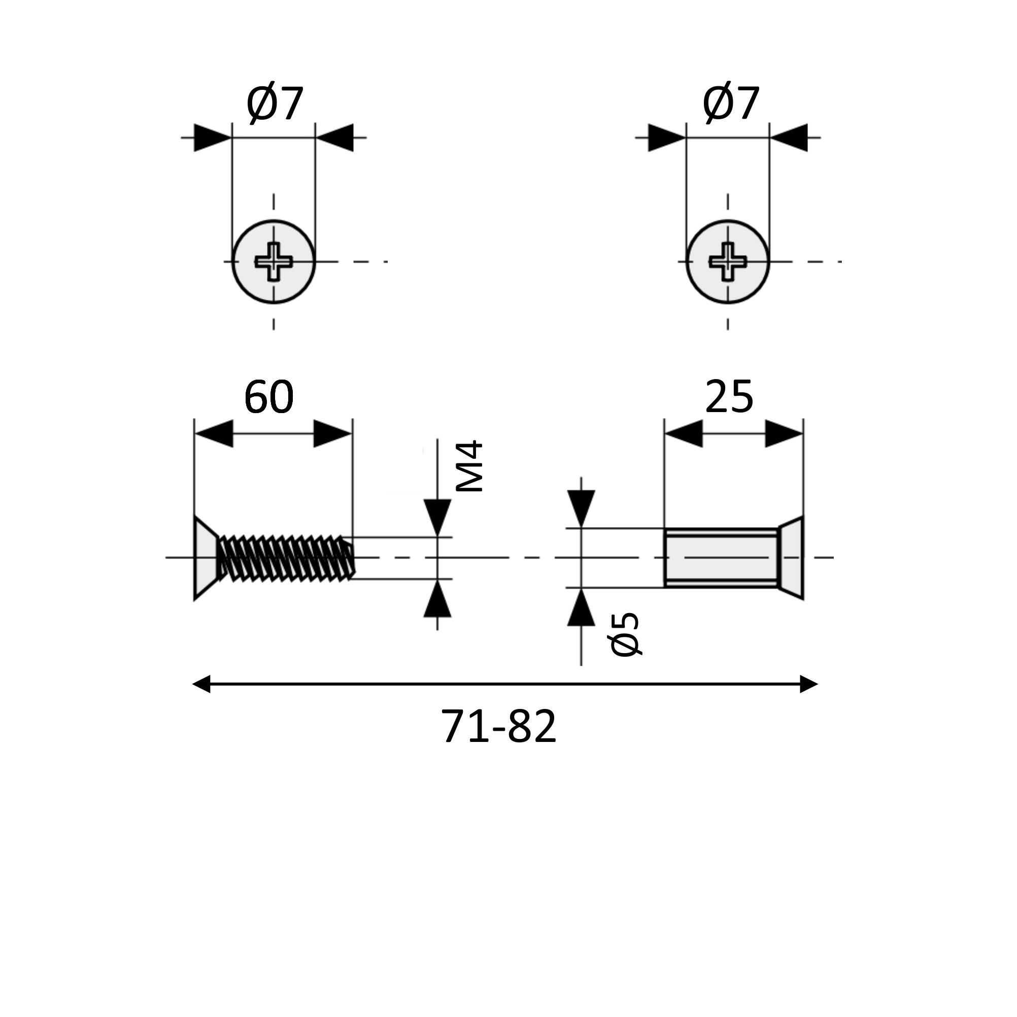 Parafuso puxador de porta GRANDE NIQUELADO - 2