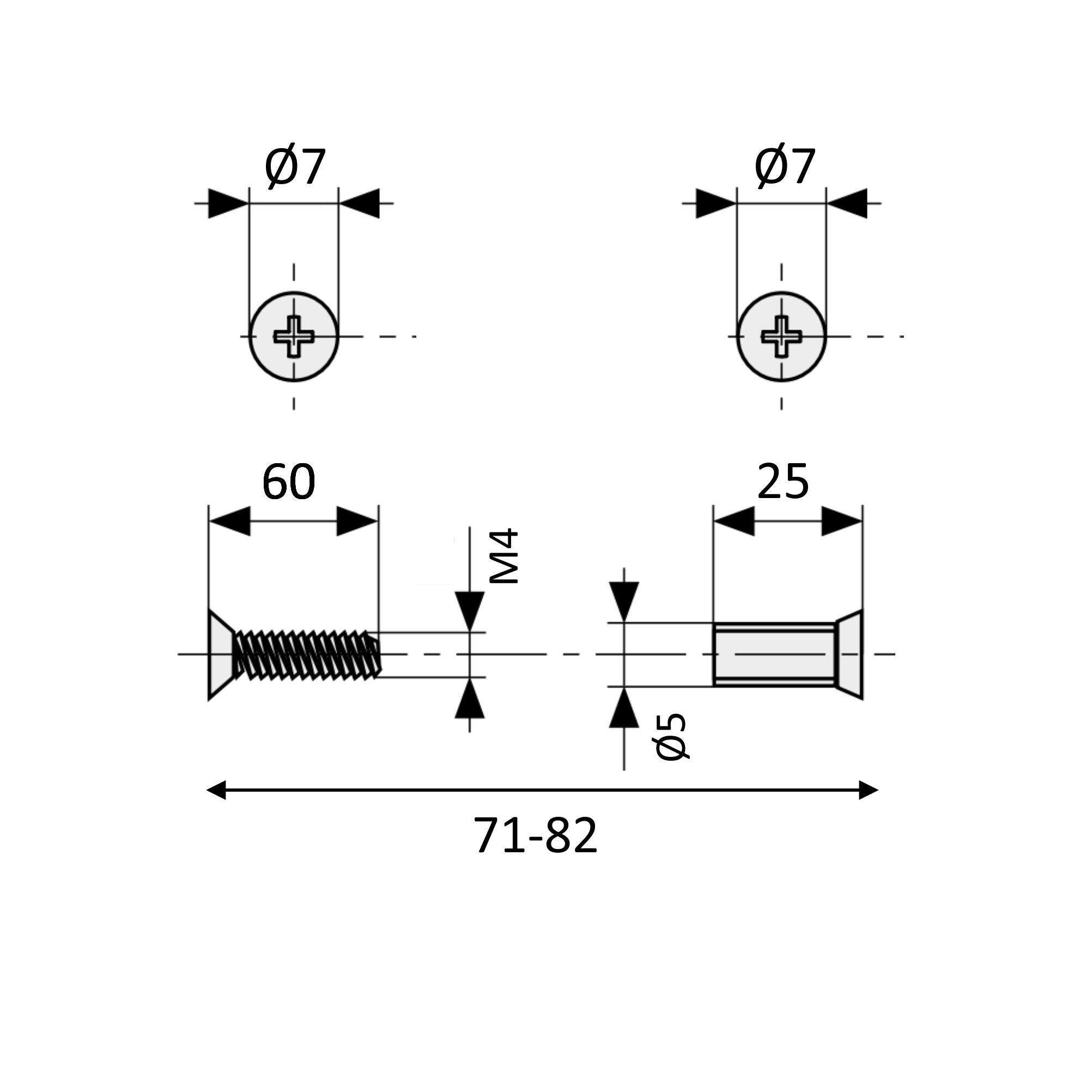 Parafuso para puxador GRANDE LATÃO - 2