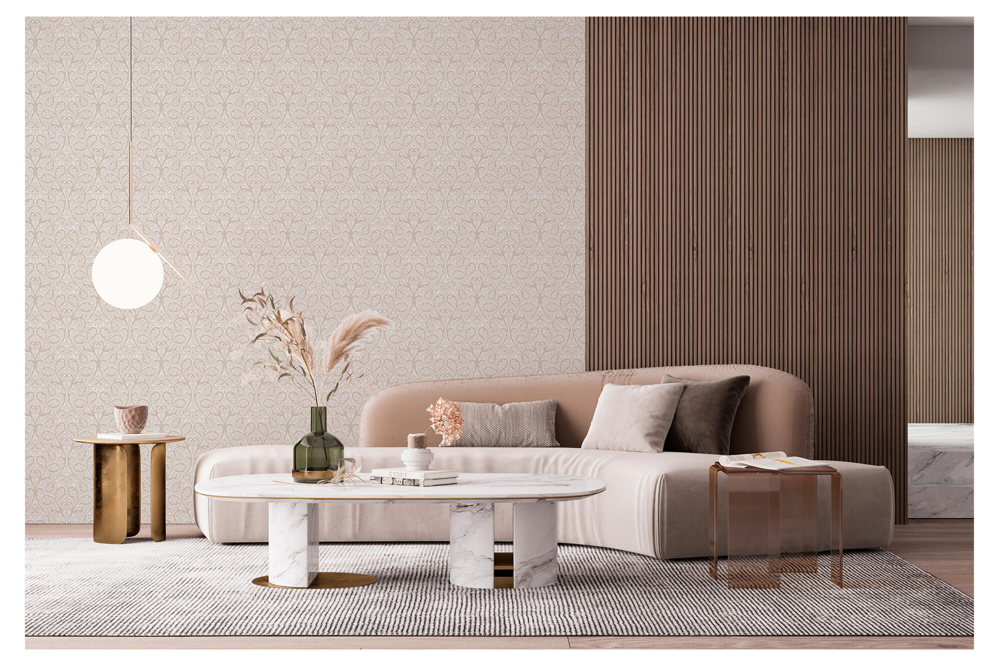 Papel pintado tapiz aplicación cola en papel arabe 6622 beige vinelus 52cmx10m