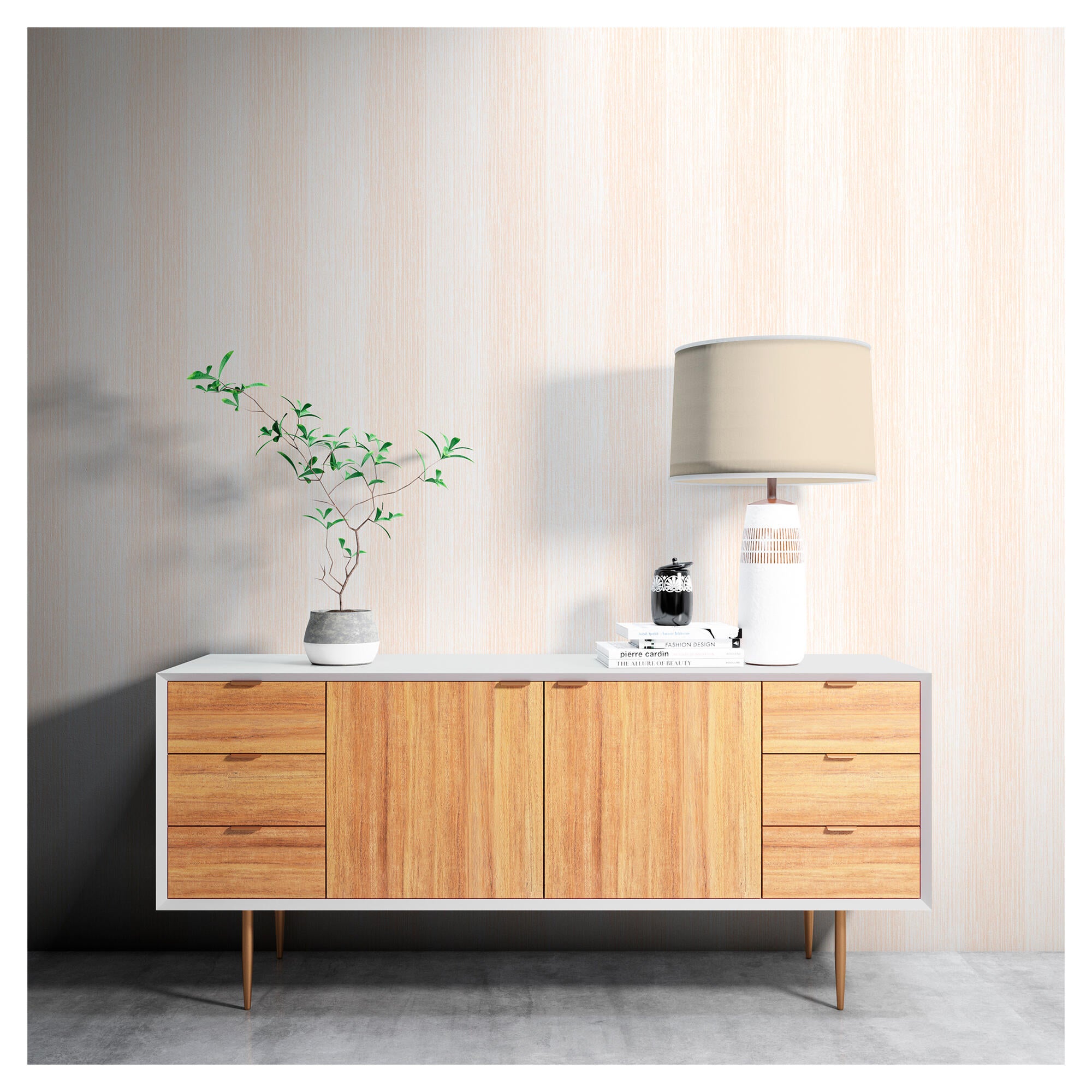 Papel pintado tapiz aplicación cola en papel rayas 6514 amarillo vinelus 52cmx10m