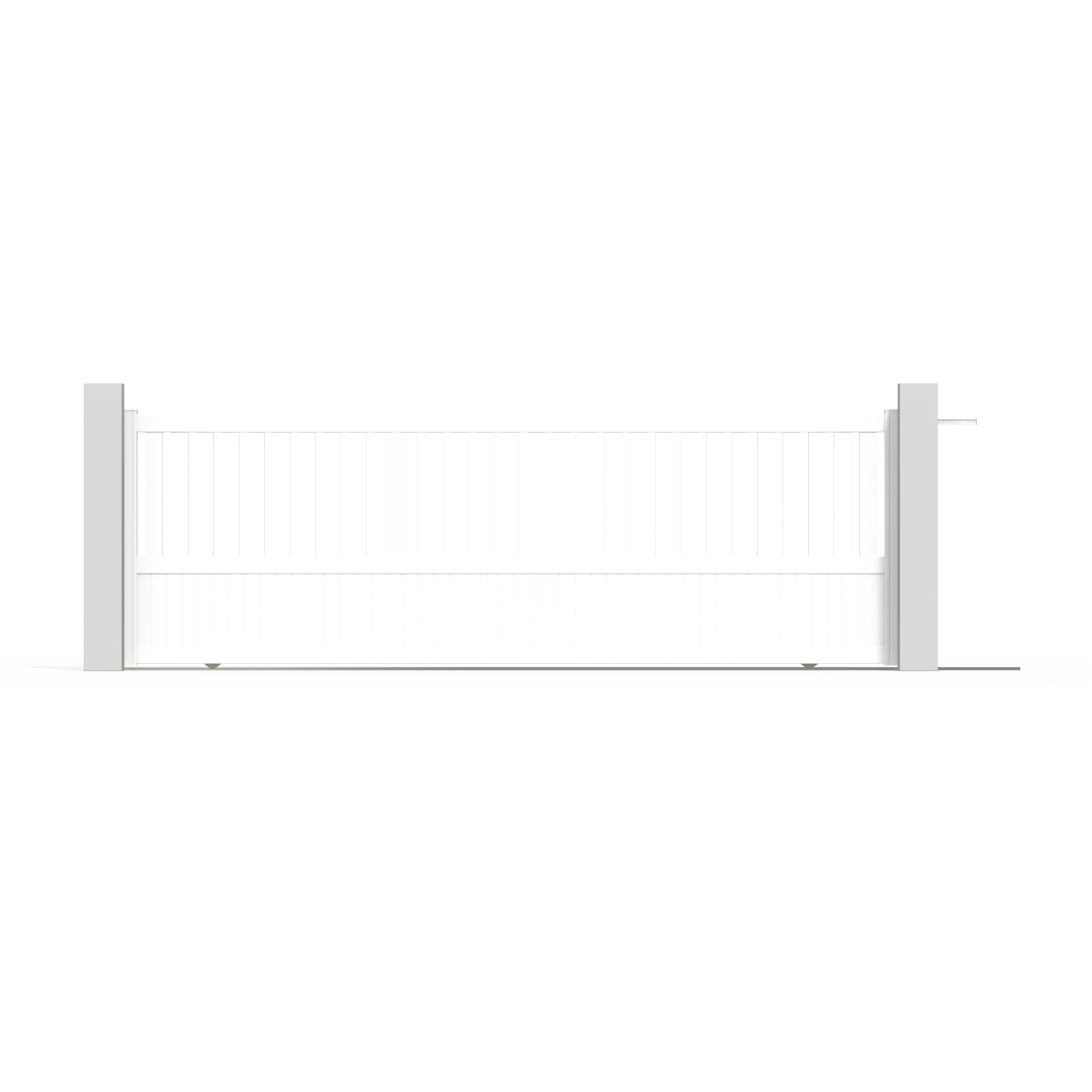 Portail coulissant aluminium Penmarch blanc Klos up!, l.412 x H.135 cm - 2
