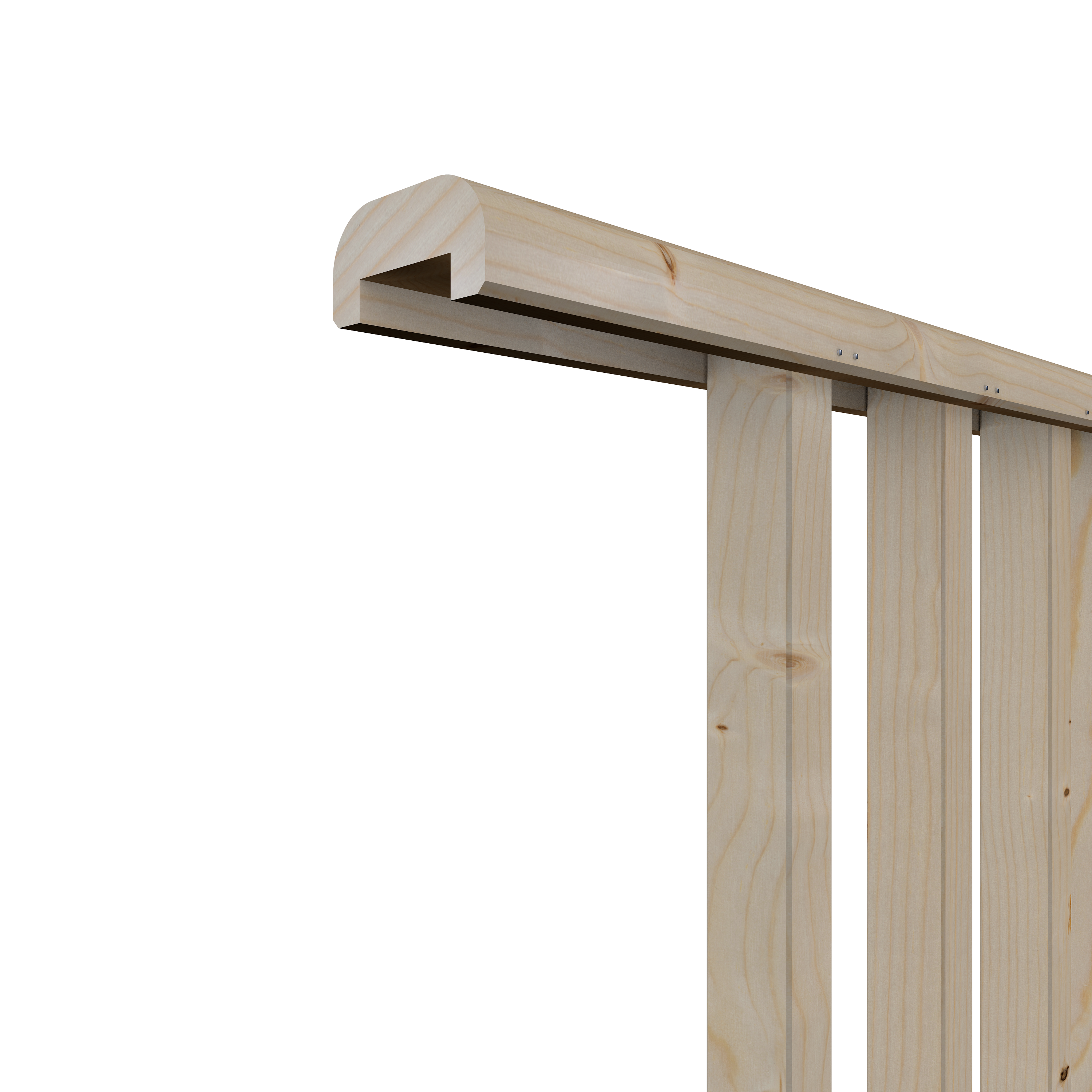 Balaustra in kit BURGER Fir in legno naturale, corrimano in abete, L 207 cm fissaggio a pavimento - 10