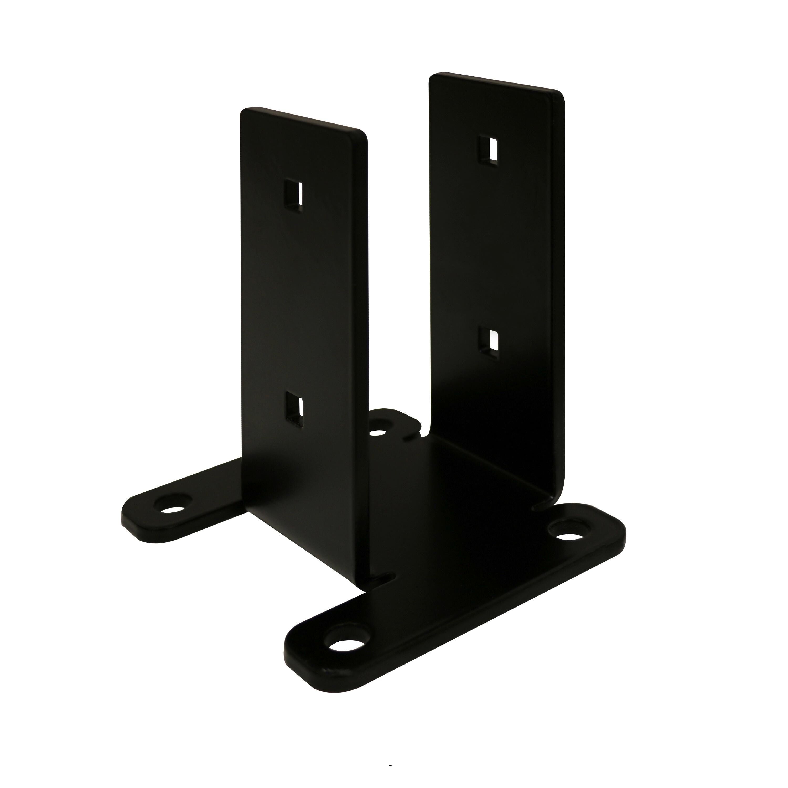 Soporte fijacion negro para balaustre plano medida interior 11x13cm