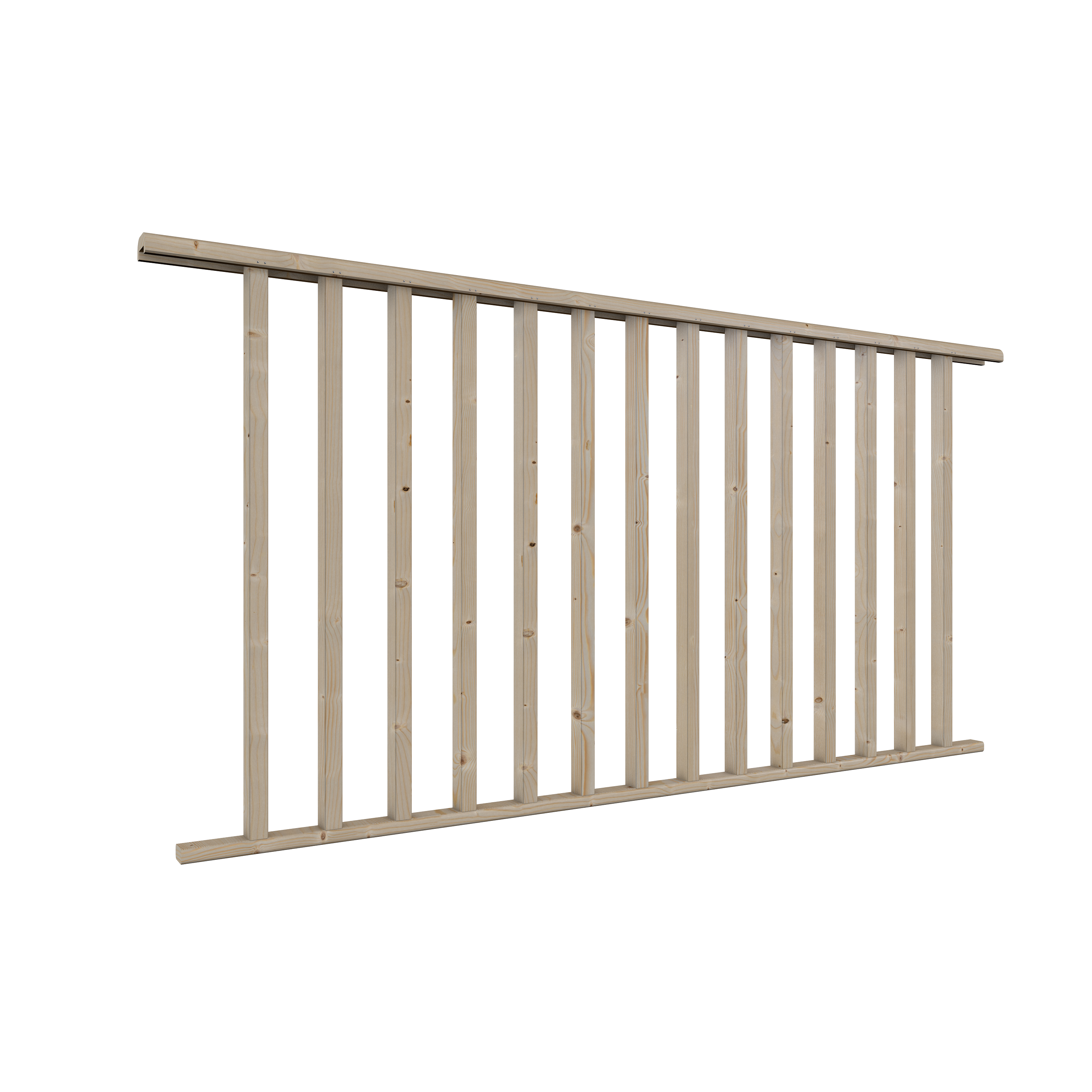 Balaustra in kit BURGER Fir in legno naturale, corrimano in abete, L 207 cm fissaggio a pavimento - 5