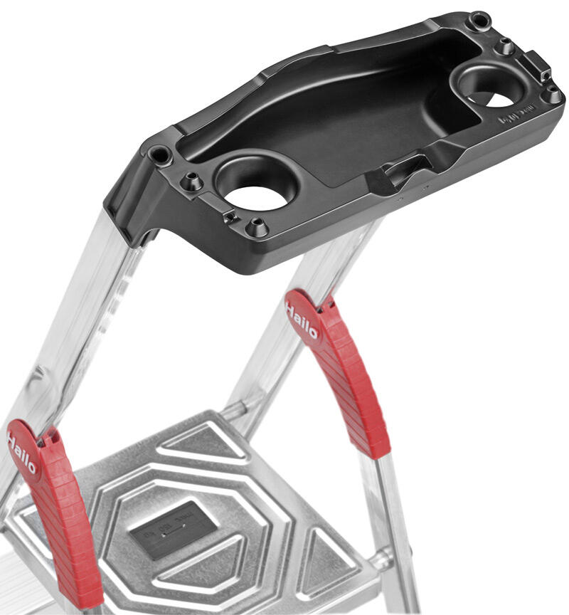 Escabeau pratique avec support au dessus 4 marches Hailo - 2