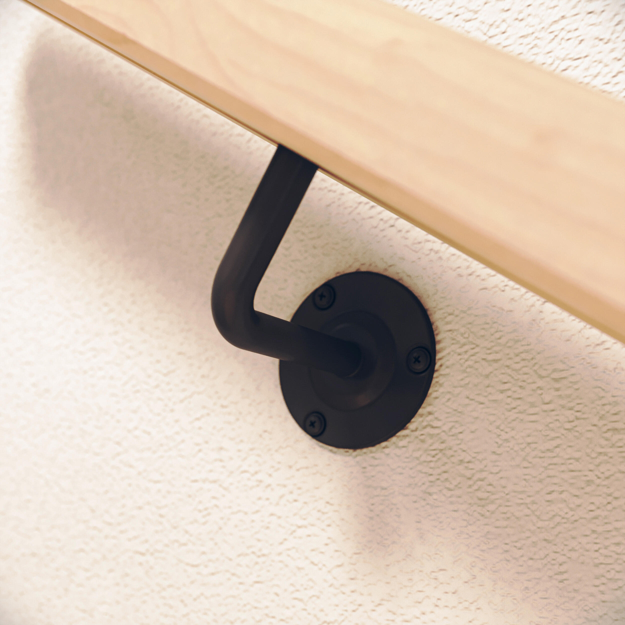 Soporte pasamanos negro mate fijacion a pared 42mm de diametro - 6