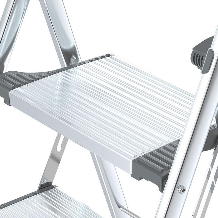 Escabeau marchepied 3 marches marche large confortable et stable Hailo