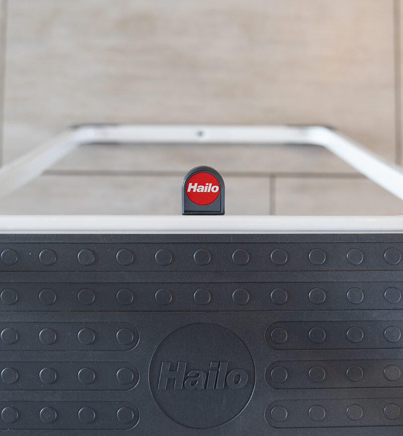 Marche pied HAILO Safety Plus 2 marches larges pliable en acier avec poignées - 4