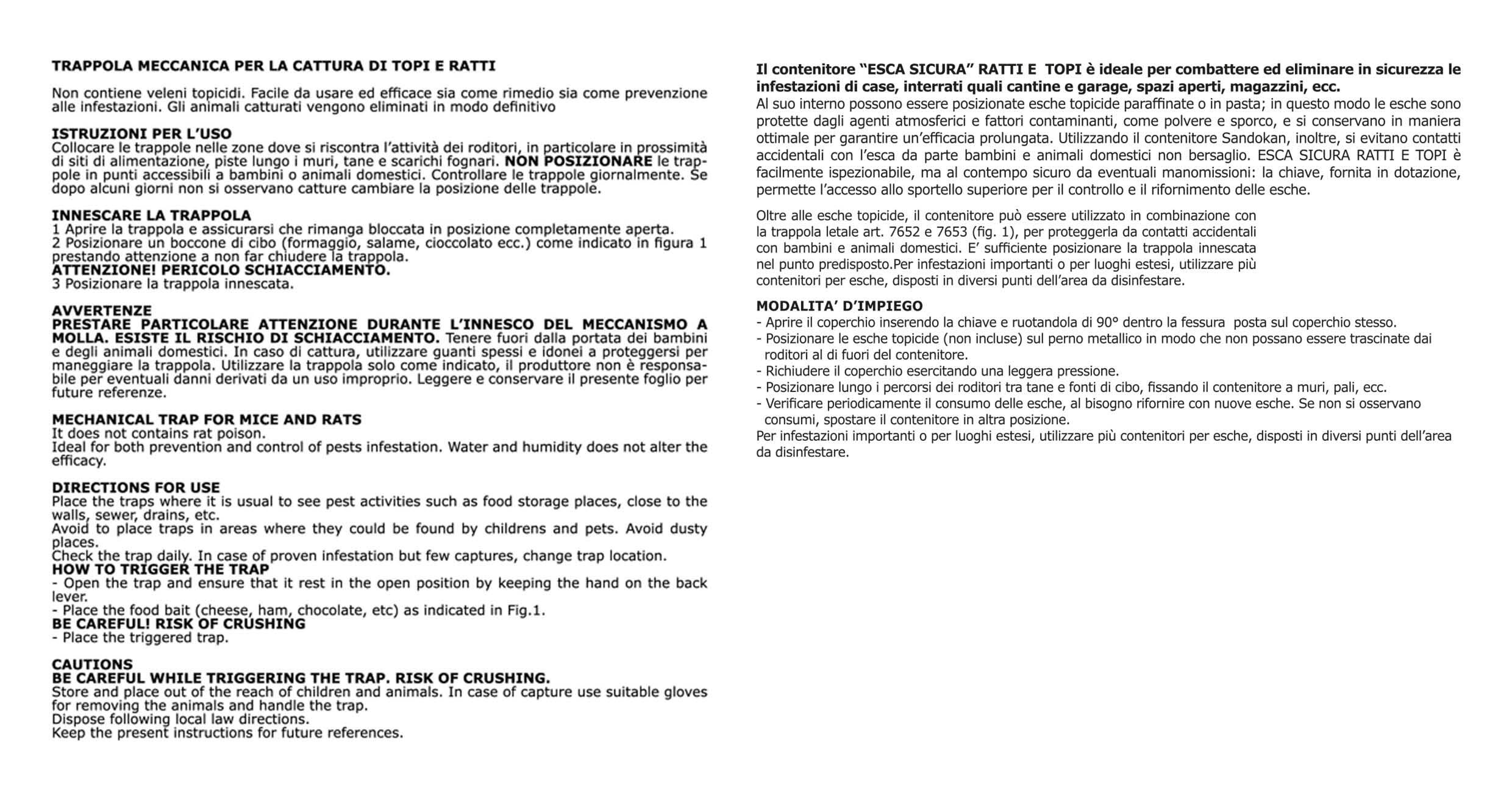 Trappola per topo e ratto SANDOKAN contenitore HACCP - 4