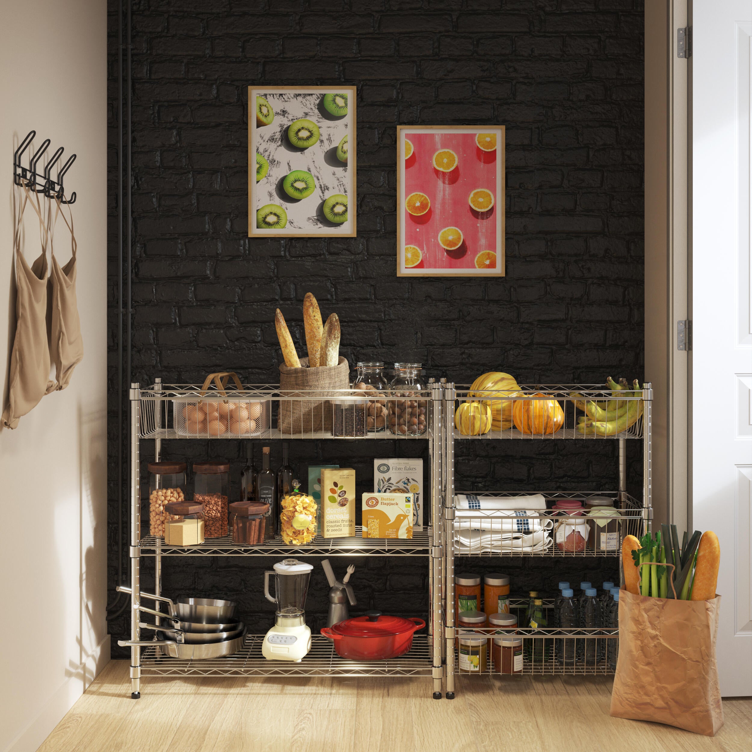 Etagère acier chromé SPACEO 3 tablettes, l.90 x H.90 x P.35 cm - 3