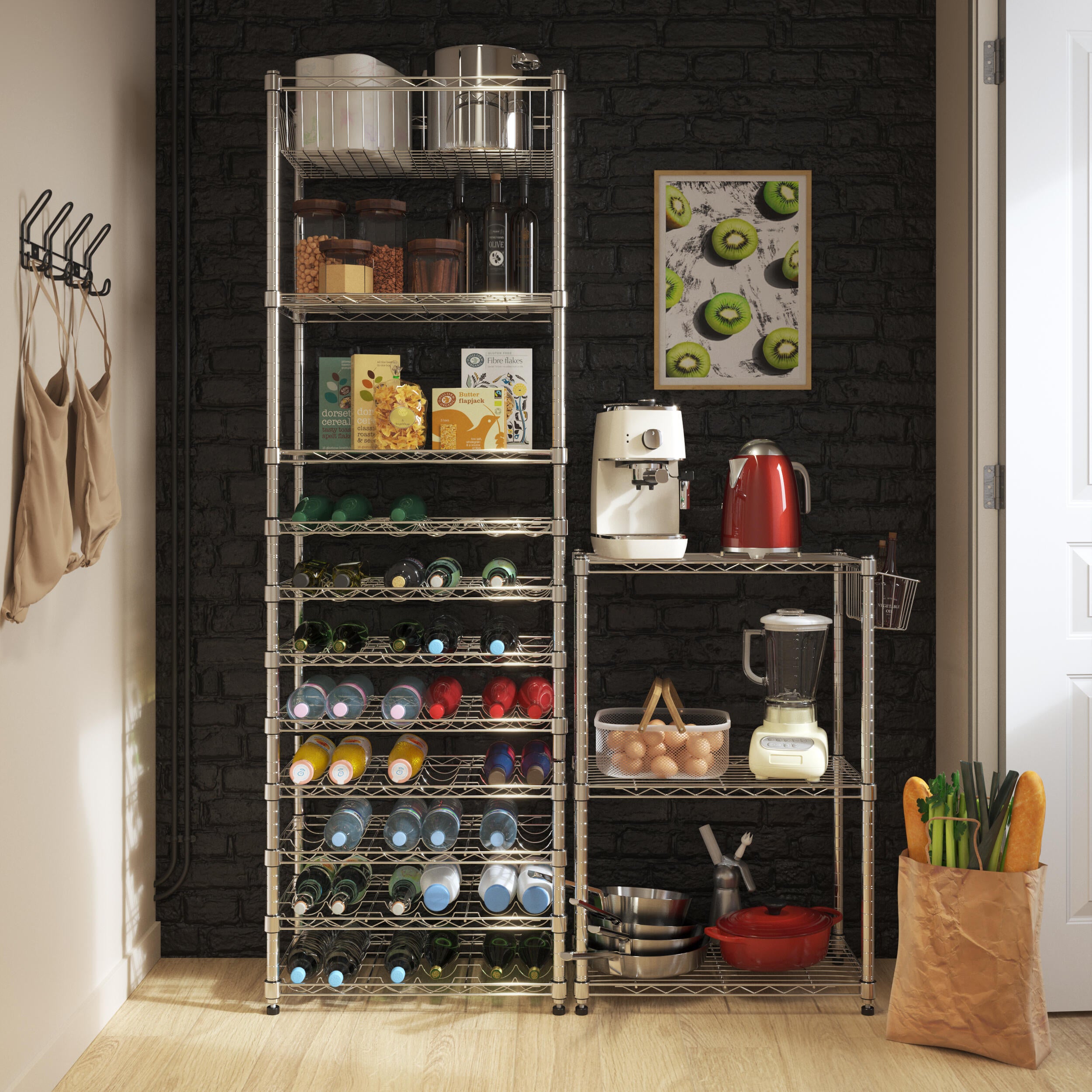 Estante cromada com 3 prateleiras 60x35x90 cm 50 kg Spaceo - 5