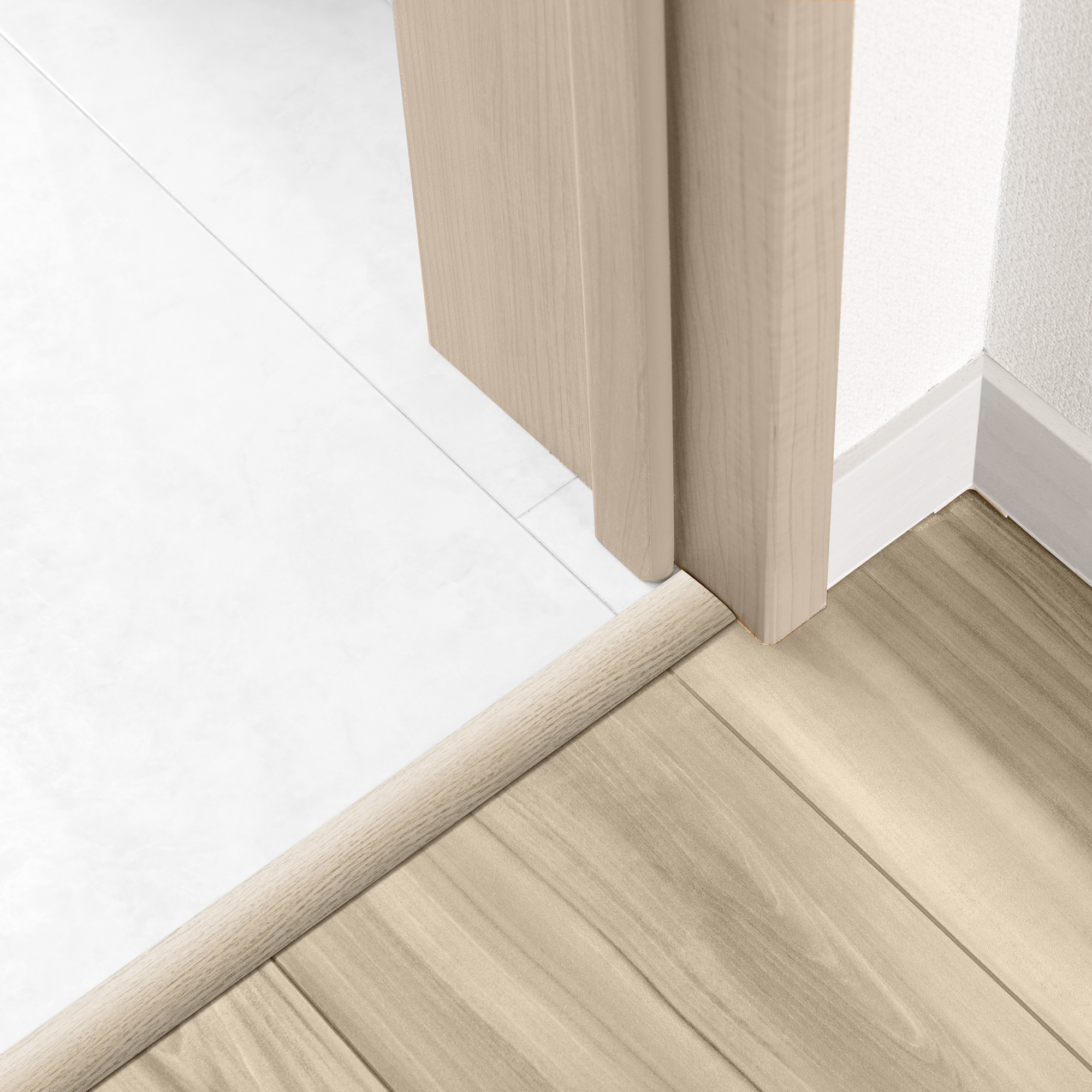 Perfil de umbral 4 en 1 de aluminio color madera beige 830x37 mm ARTENS BG220 - 4