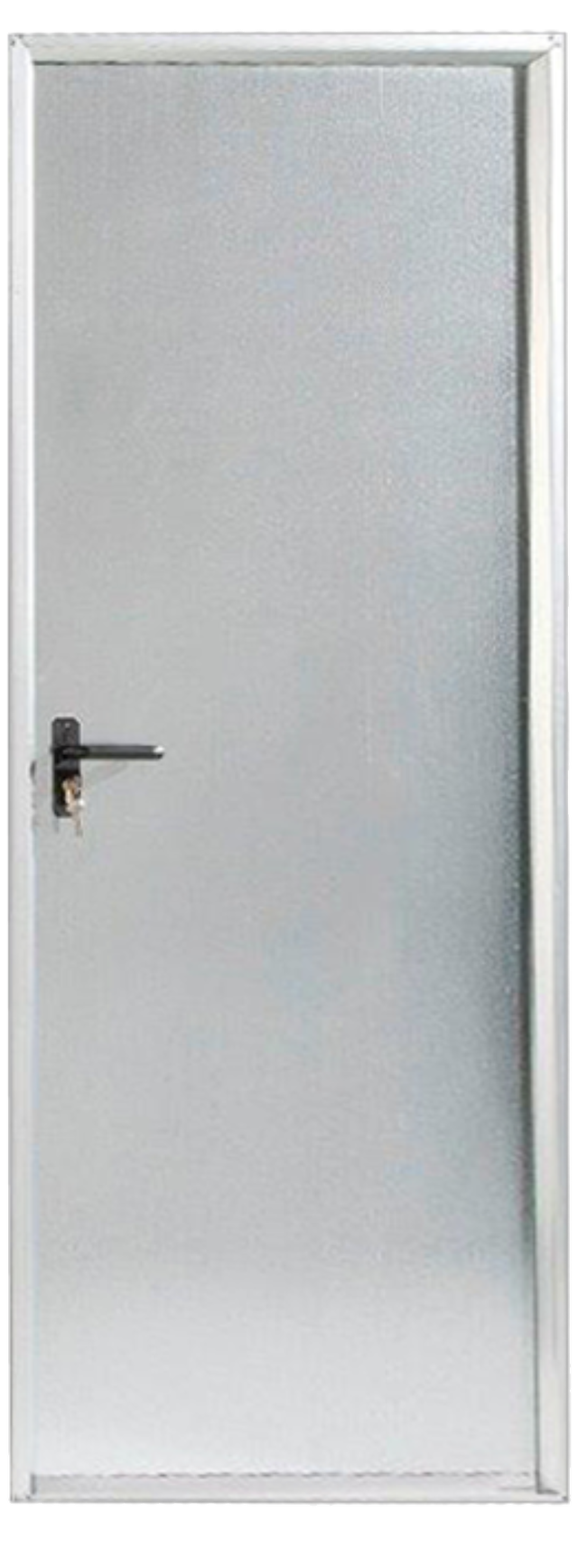 Puerta de trastero liso acero galvanizado con llave 1 punto de seguridad apertura derecha 200x90cm