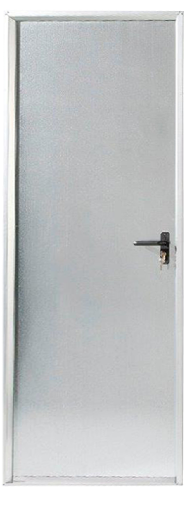 Puerta de trastero liso acero galvanizado con llave 1 punto de seguridad apertura izquierda 200x80cm