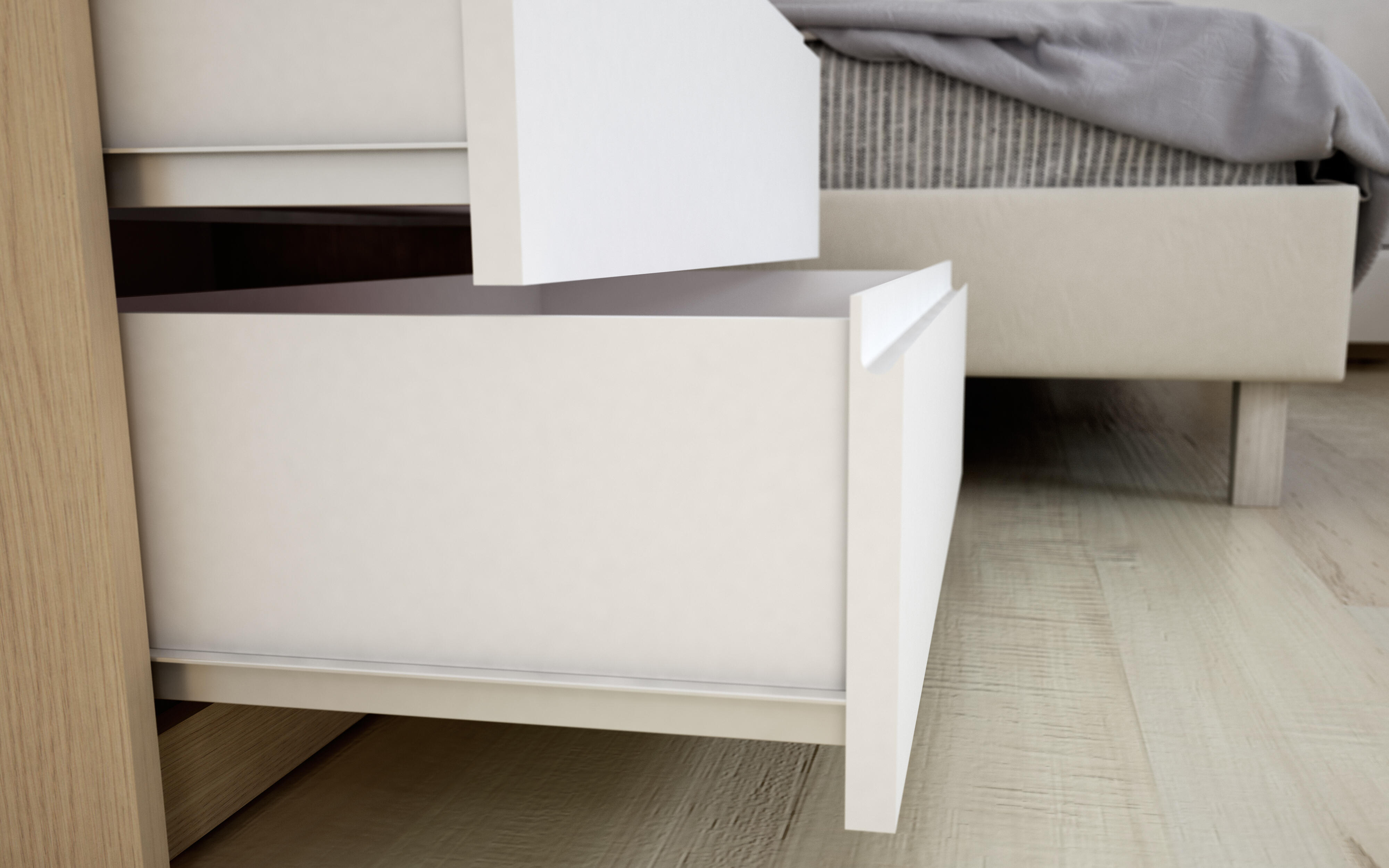 Cómoda Home Tera blanca y roble con 5 cajones de 80x109x48 cm - 8